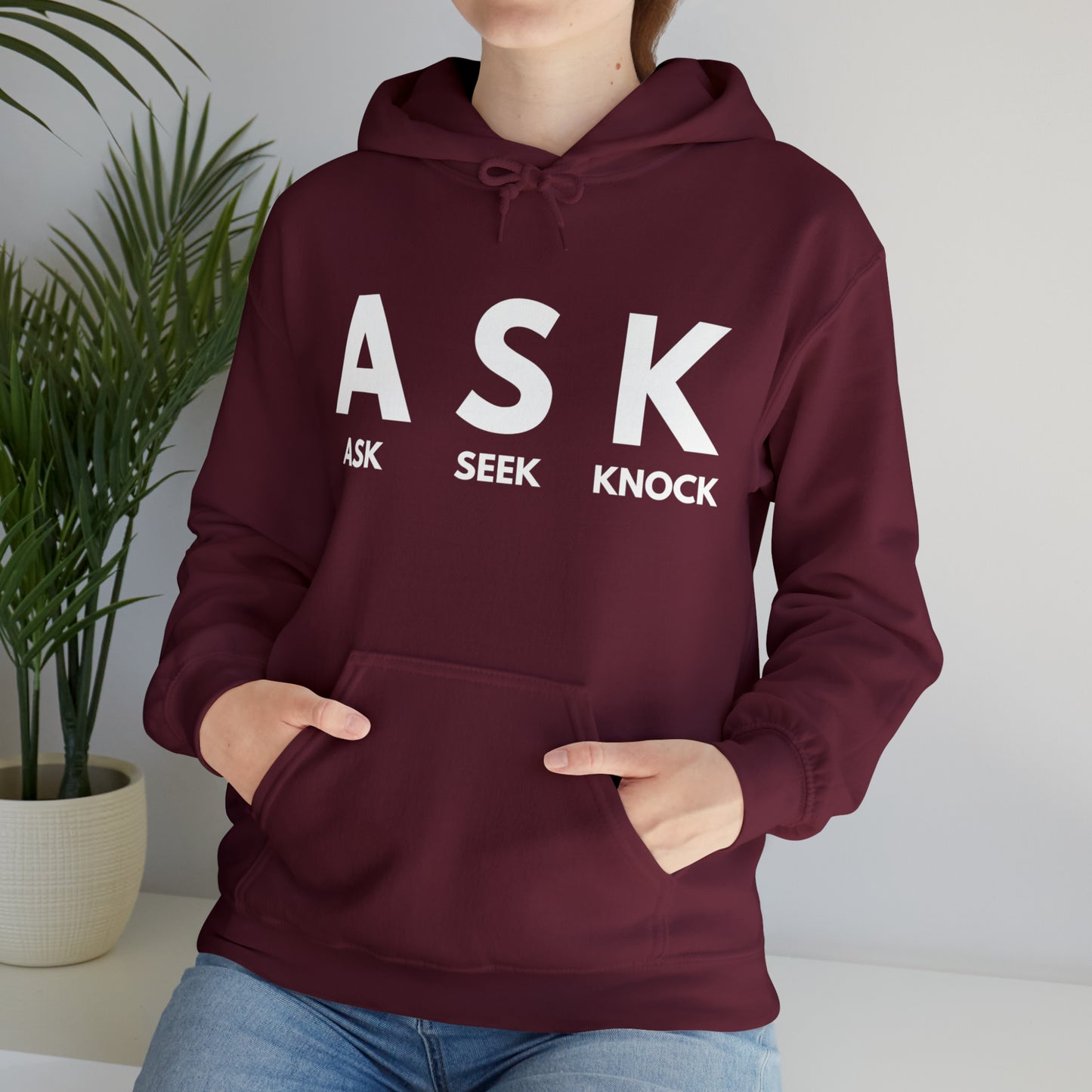 ASK SEEK KNOCK Unisex Heavy Blend™ Hooded Sweatshirt