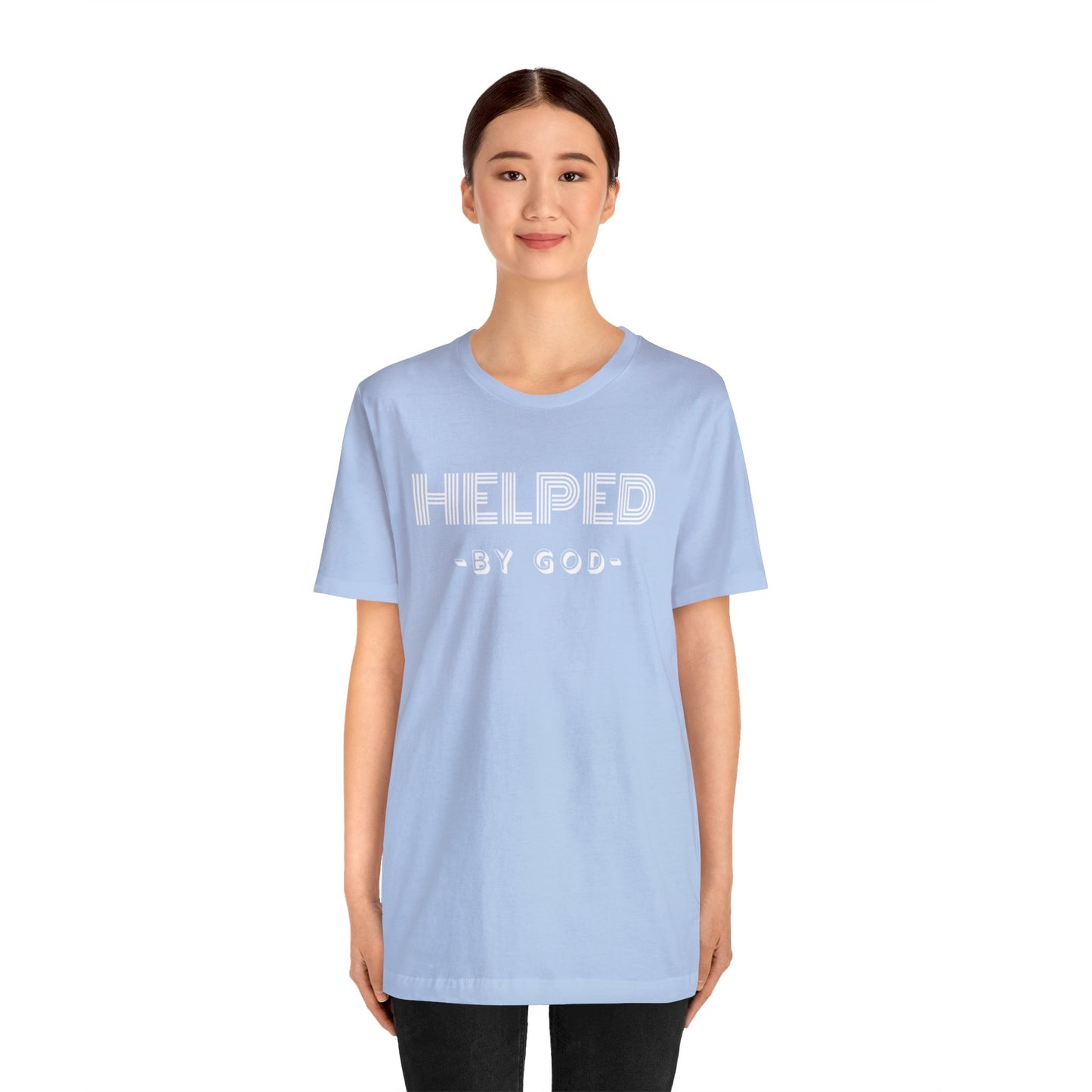 HELPED BY GOD Unisex Jersey Short Sleeve Tee