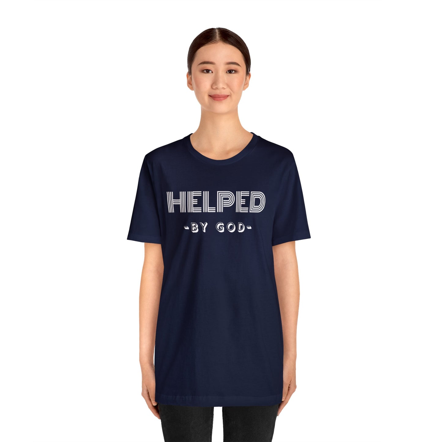 HELPED BY GOD Unisex Jersey Short Sleeve Tee