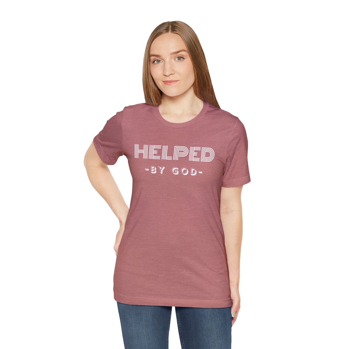 HELPED BY GOD Unisex Jersey Short Sleeve Tee