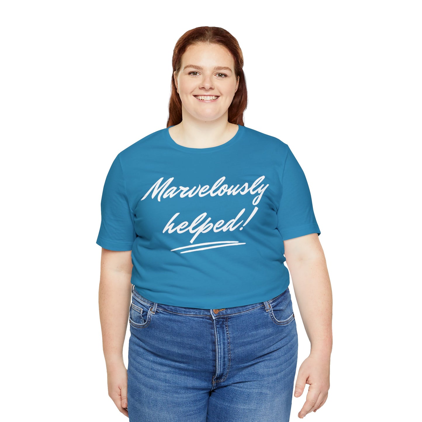 MARVELOUSLY HELPED Unisex Jersey Short Sleeve Tee