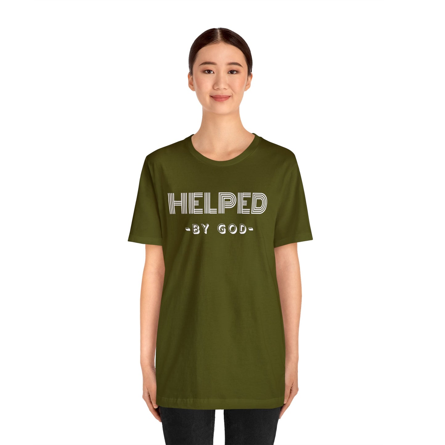 HELPED BY GOD Unisex Jersey Short Sleeve Tee