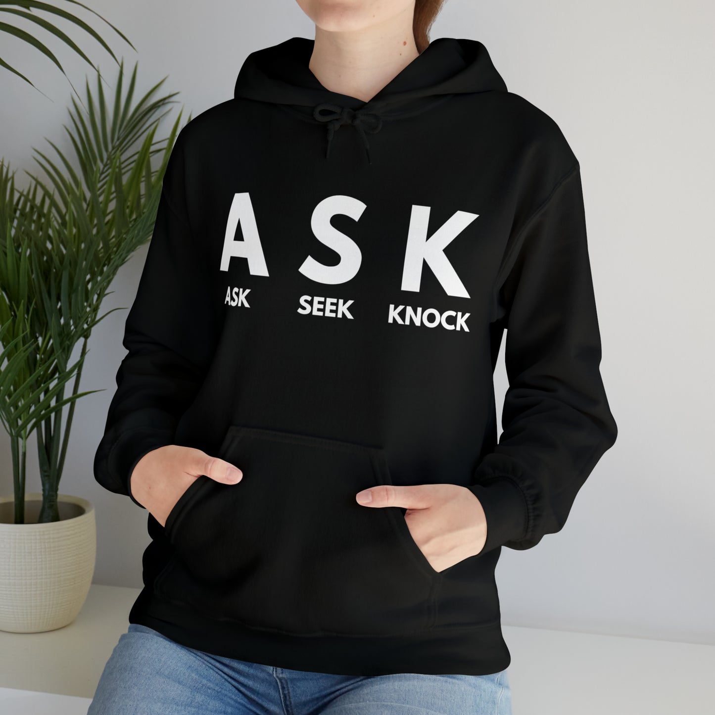 ASK SEEK KNOCK Unisex Heavy Blend™ Hooded Sweatshirt