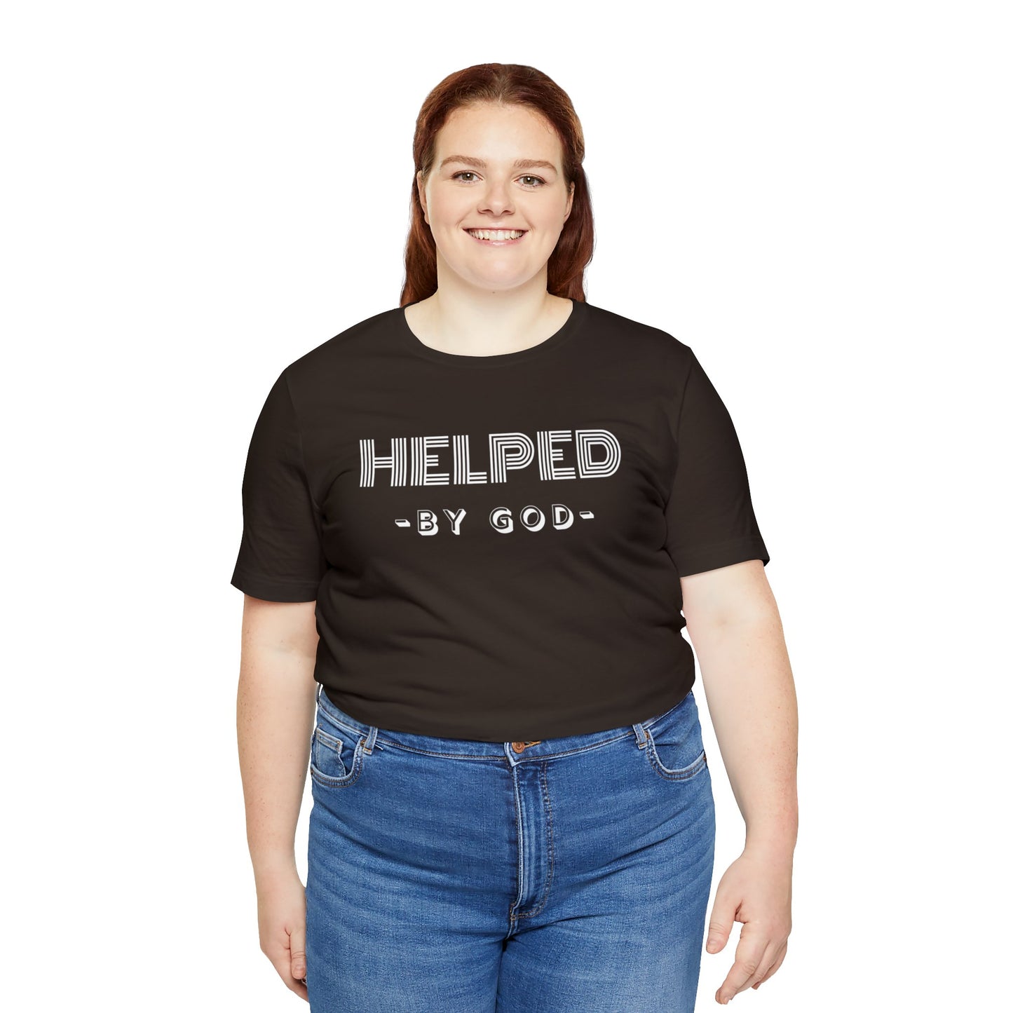 HELPED BY GOD Unisex Jersey Short Sleeve Tee