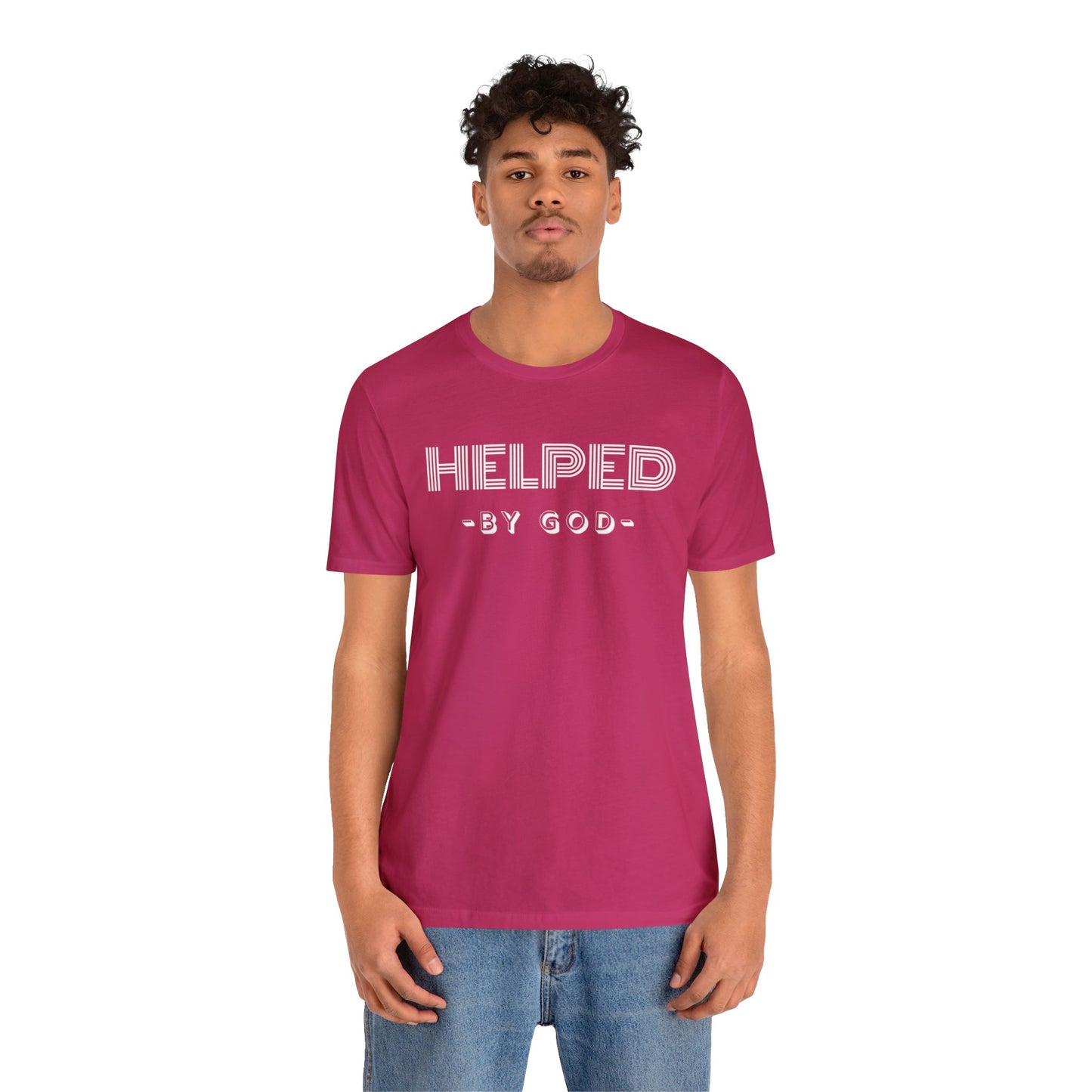 HELPED BY GOD Unisex Jersey Short Sleeve Tee