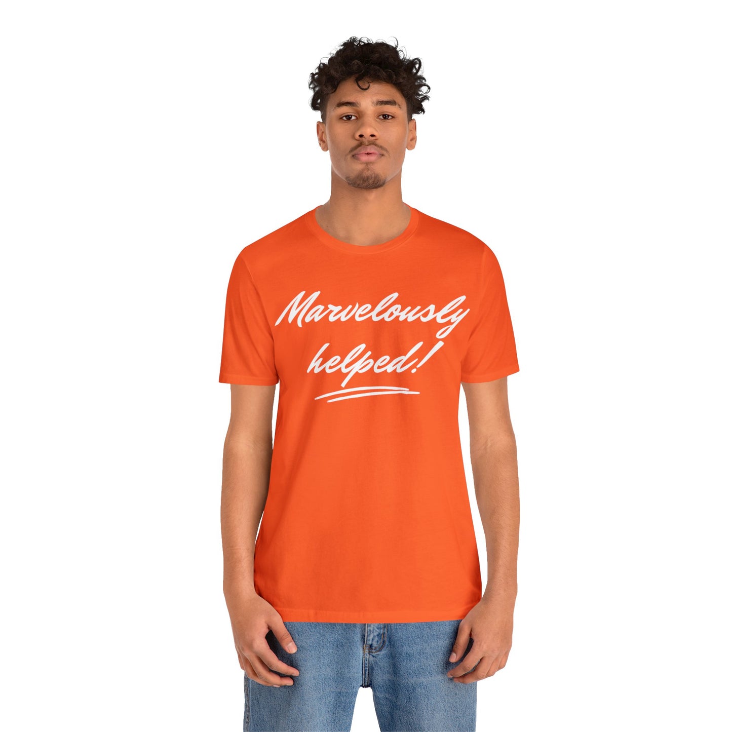 MARVELOUSLY HELPED Unisex Jersey Short Sleeve Tee