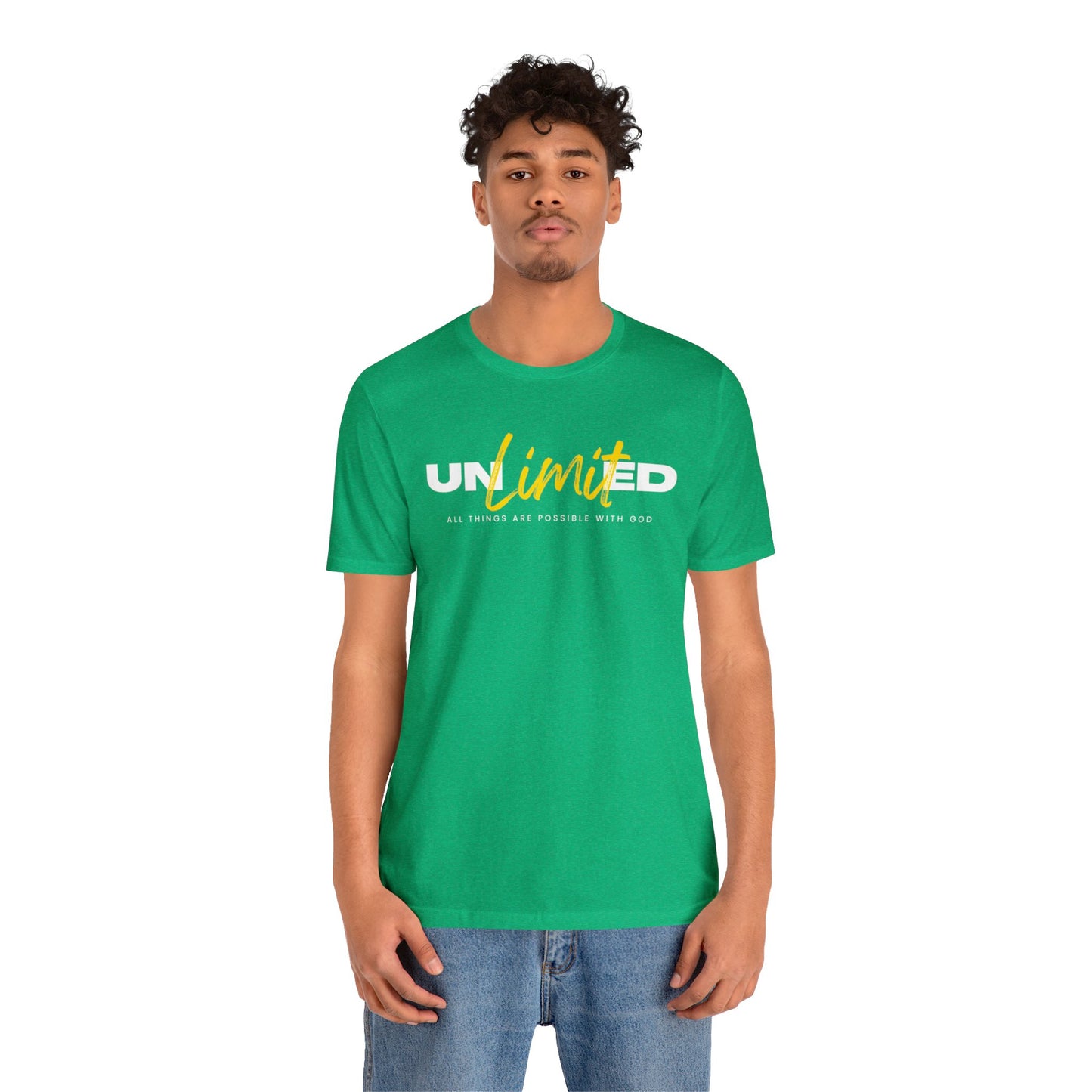 UNLIMITED ALL THINGS ARE POSSIBLE WITH GOD Unisex Jersey Short Sleeve Tee