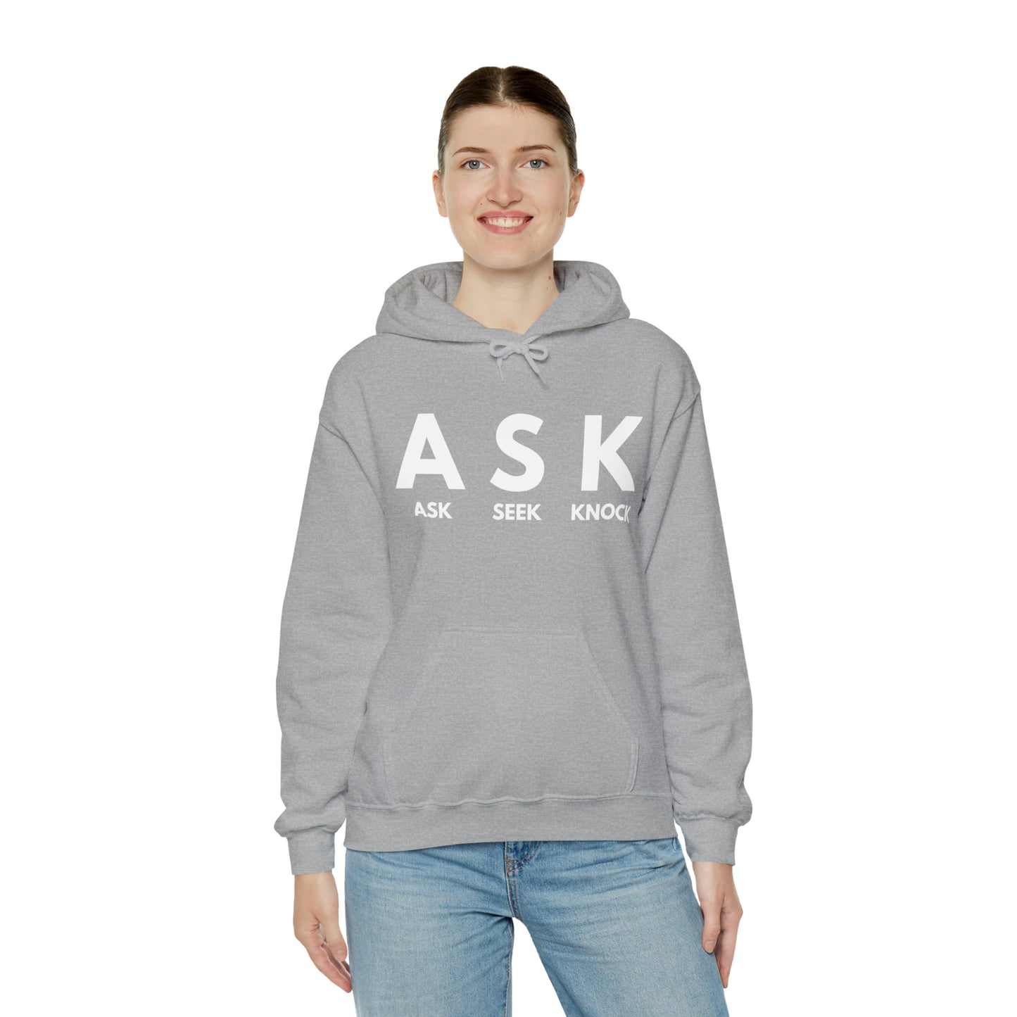 ASK SEEK KNOCK Unisex Heavy Blend™ Hooded Sweatshirt