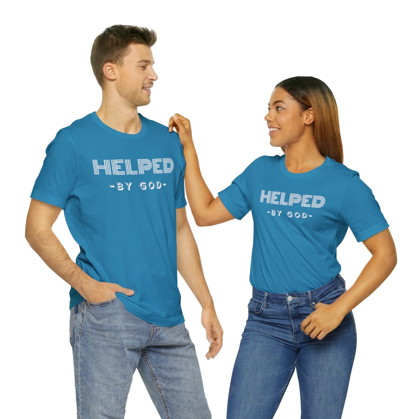 HELPED BY GOD Unisex Jersey Short Sleeve Tee