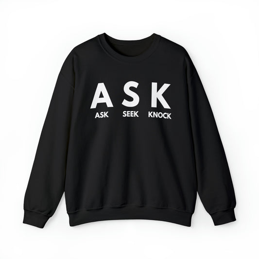 ASK SEEK KNOCK Unisex Heavy Blend™ Crewneck Sweatshirt