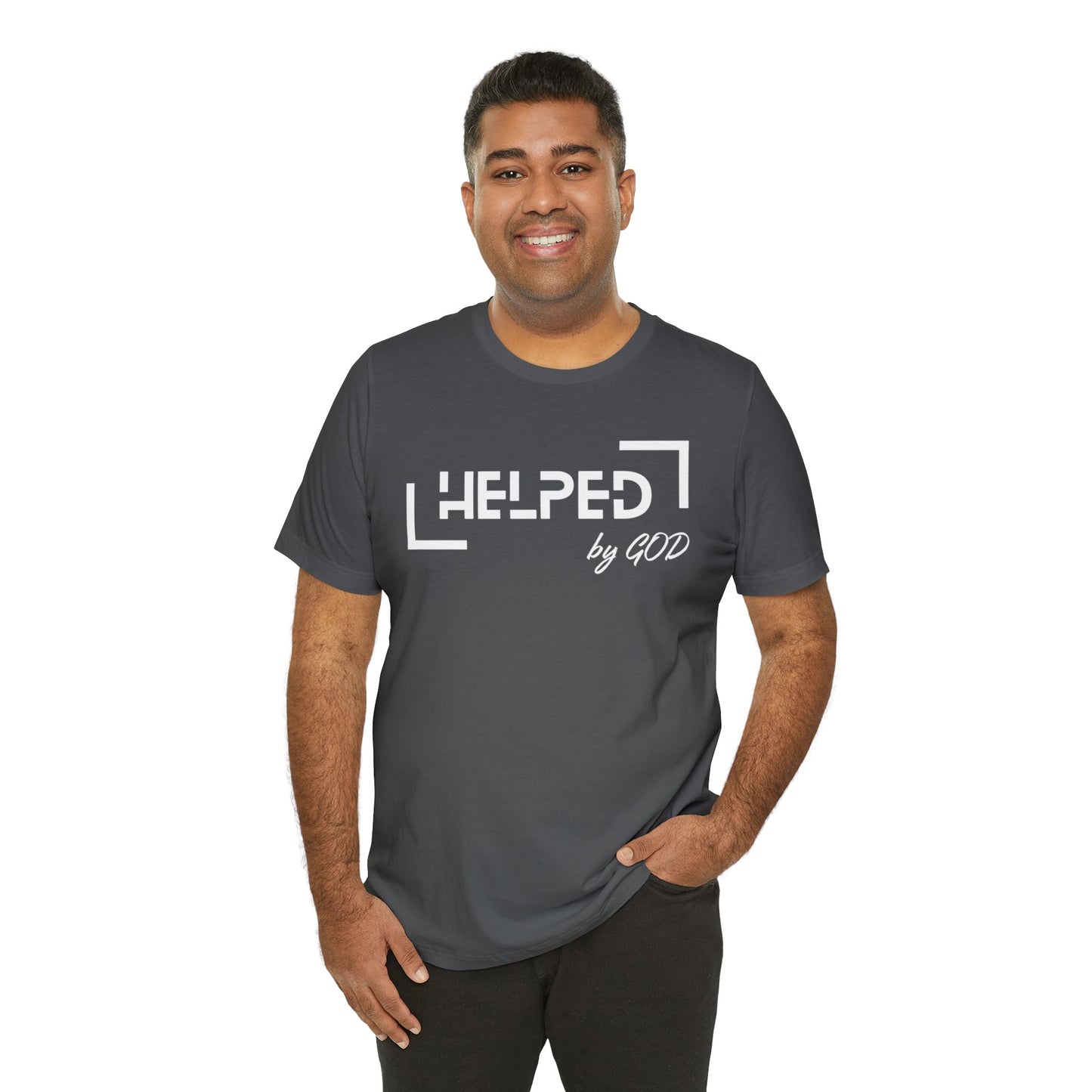 HELPED BY GOD Unisex Jersey Short Sleeve Tee