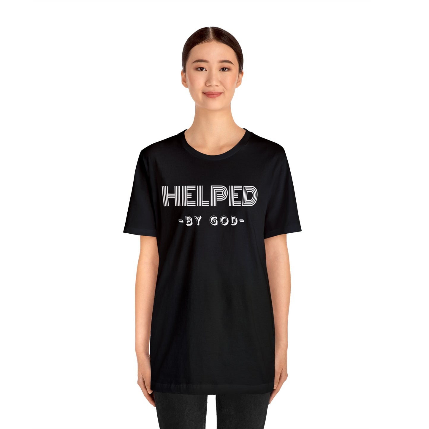 HELPED BY GOD Unisex Jersey Short Sleeve Tee