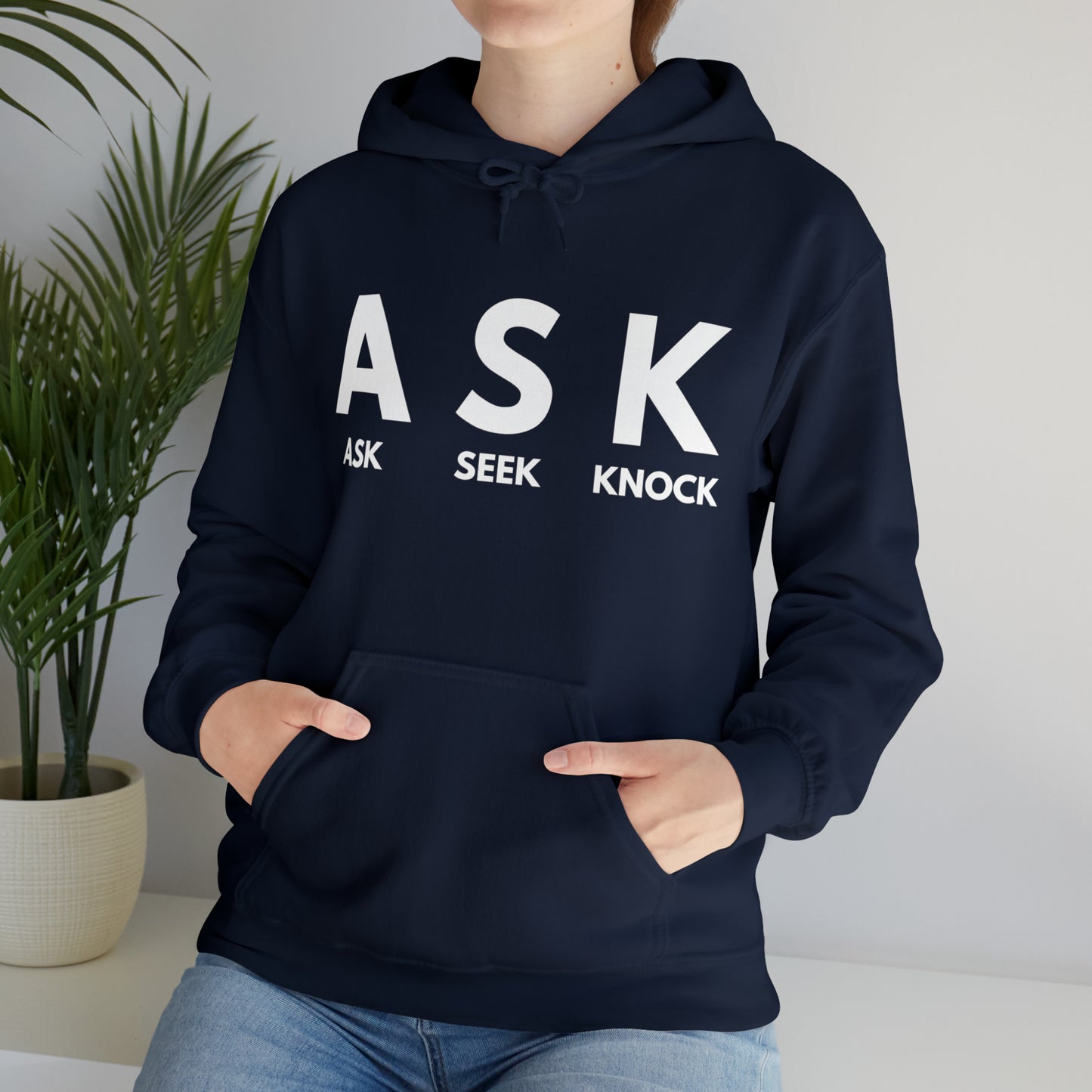 ASK SEEK KNOCK Unisex Heavy Blend™ Hooded Sweatshirt