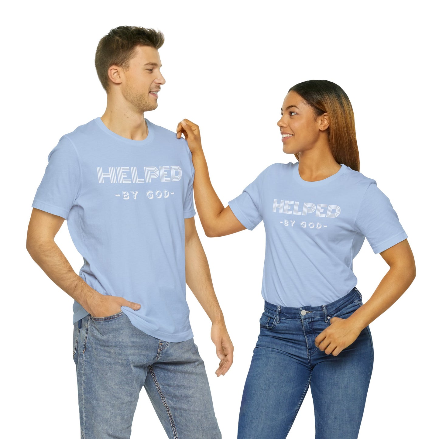 HELPED BY GOD Unisex Jersey Short Sleeve Tee