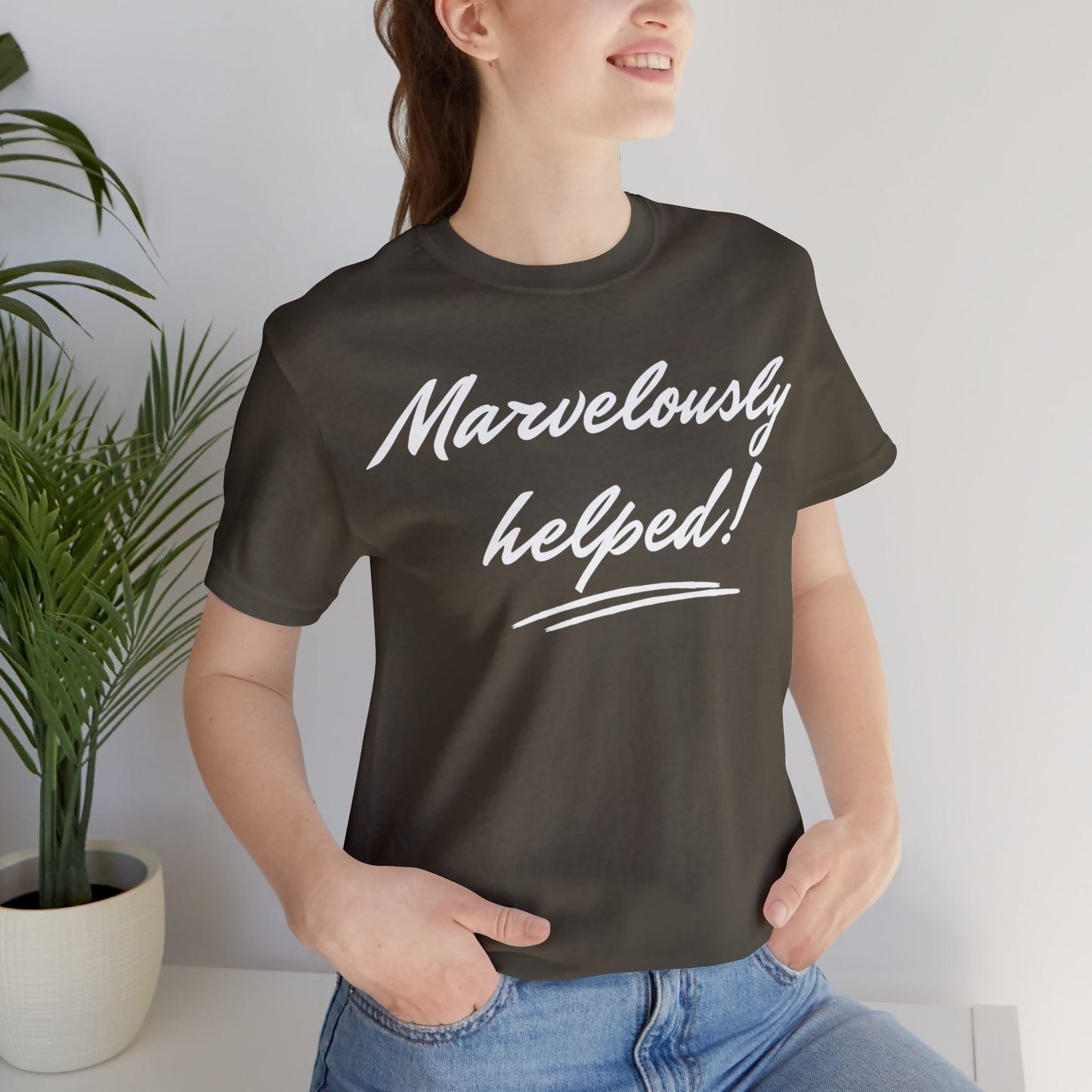 MARVELOUSLY HELPED Unisex Jersey Short Sleeve Tee