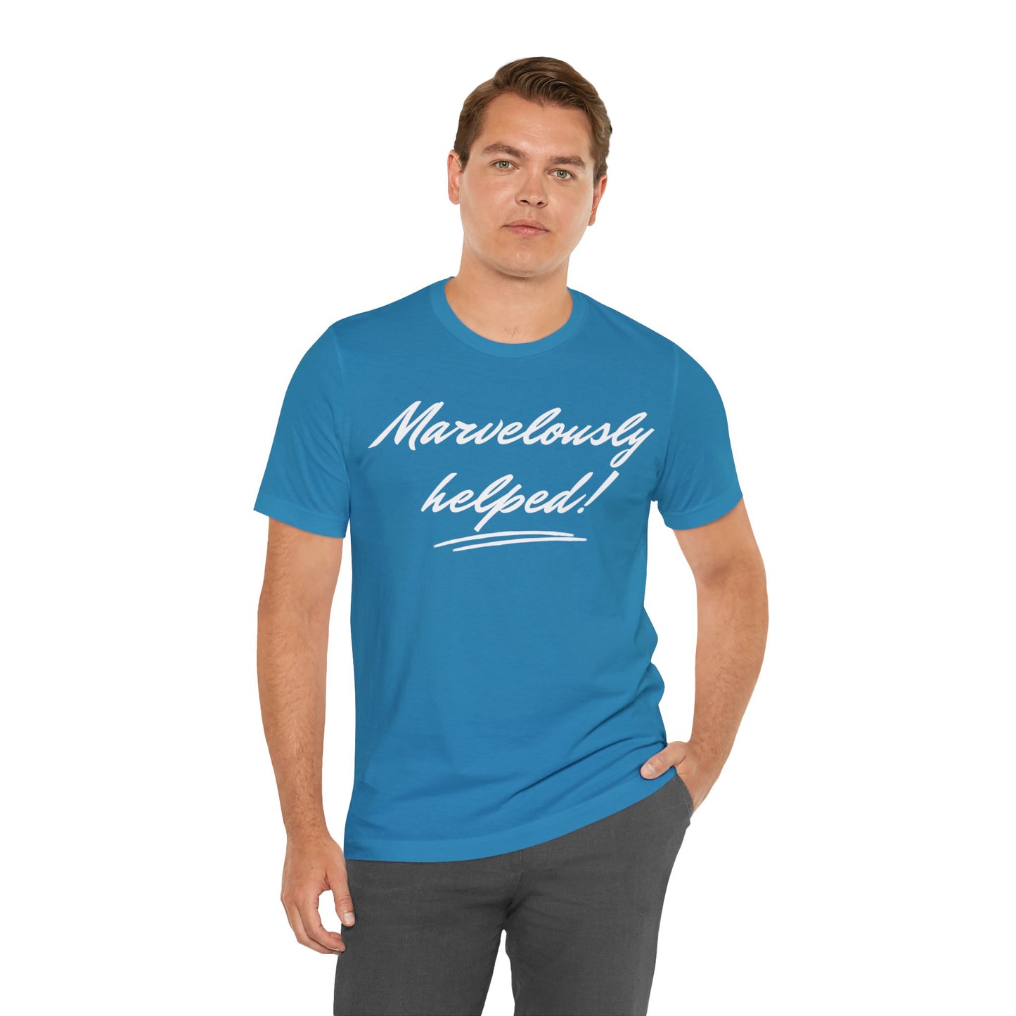 MARVELOUSLY HELPED Unisex Jersey Short Sleeve Tee