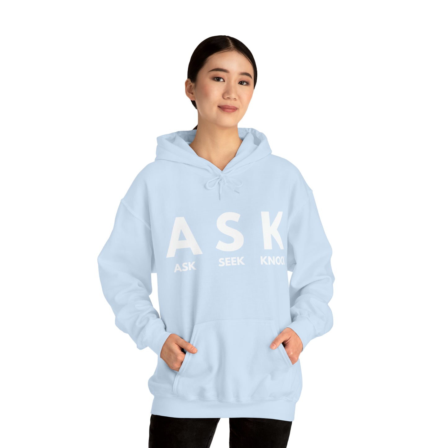 ASK SEEK KNOCK Unisex Heavy Blend™ Hooded Sweatshirt