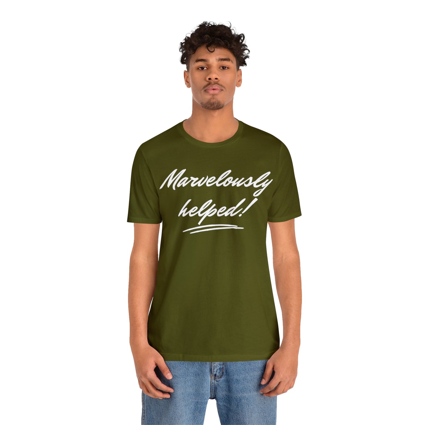 MARVELOUSLY HELPED Unisex Jersey Short Sleeve Tee