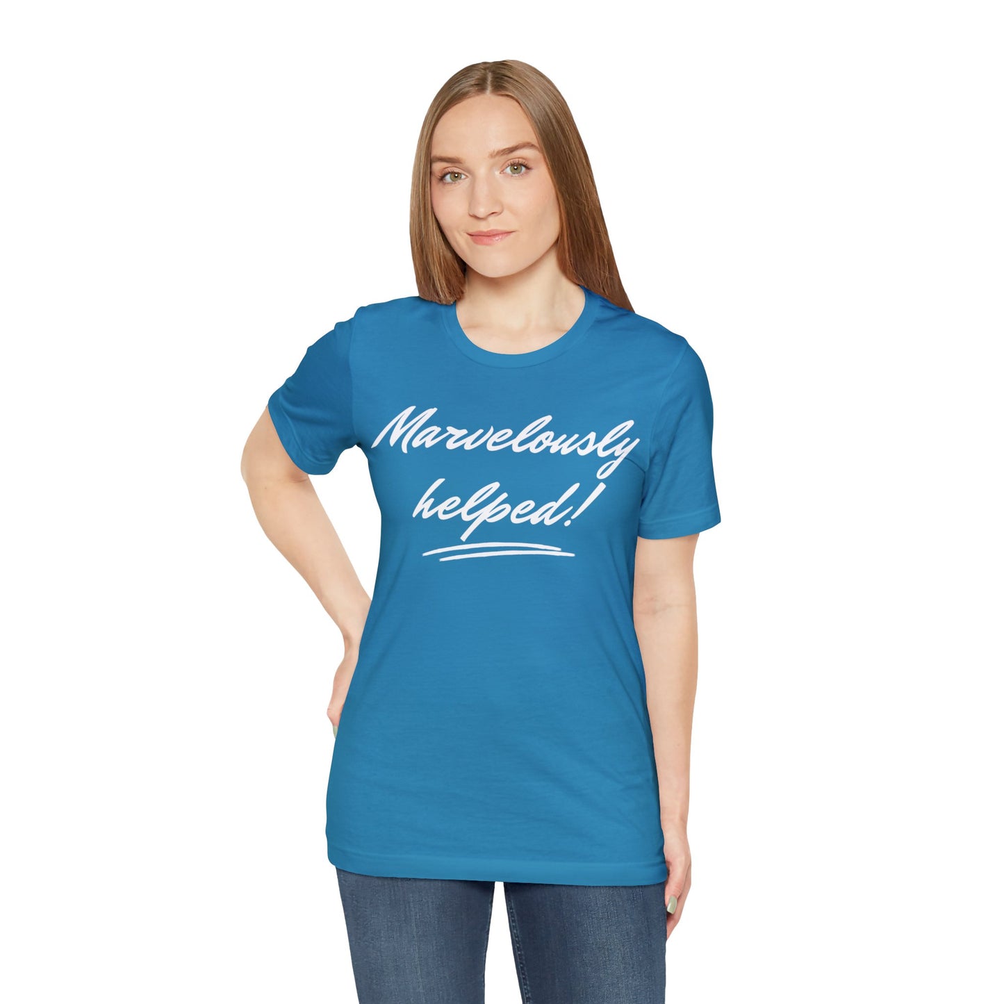 MARVELOUSLY HELPED Unisex Jersey Short Sleeve Tee