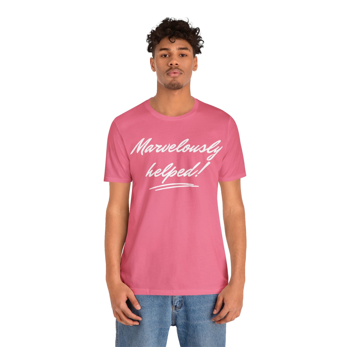 MARVELOUSLY HELPED Unisex Jersey Short Sleeve Tee