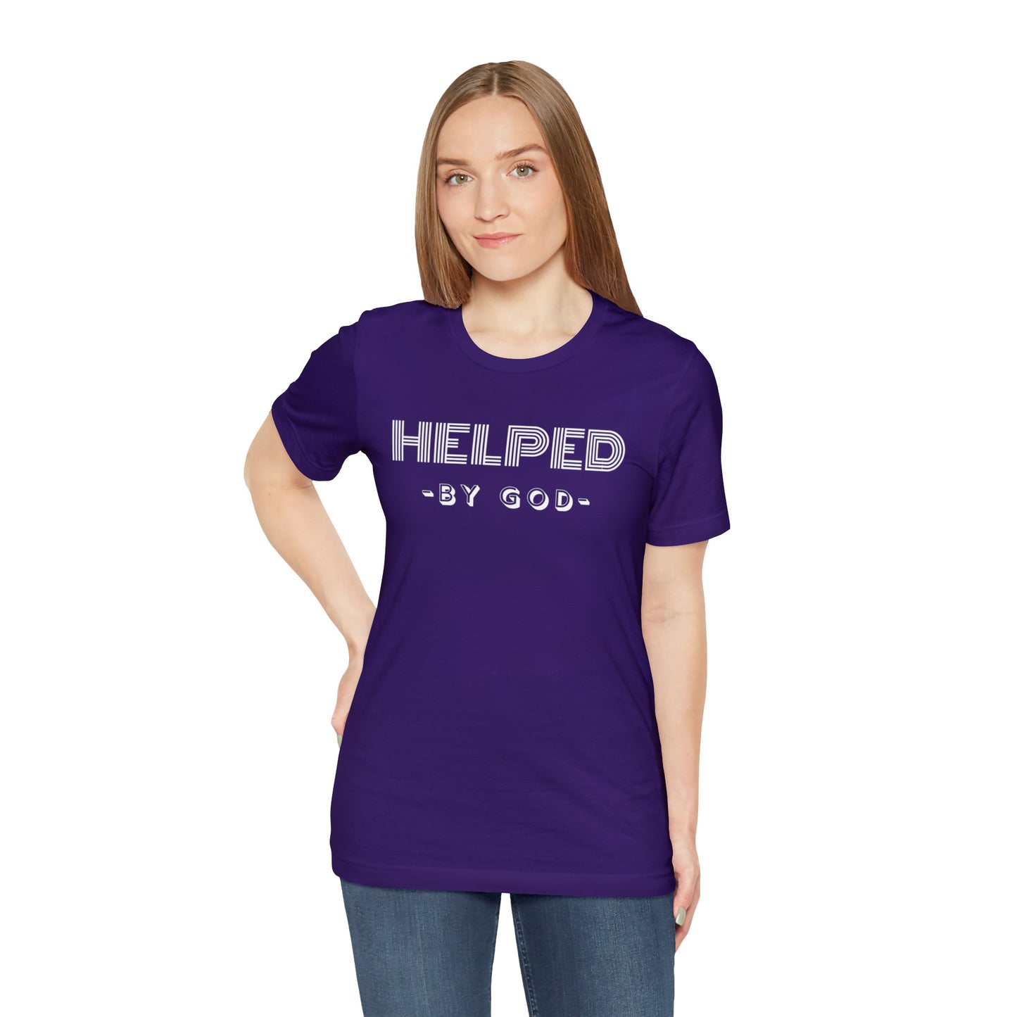 HELPED BY GOD Unisex Jersey Short Sleeve Tee