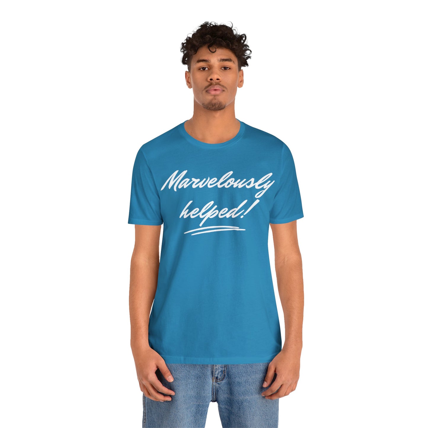 MARVELOUSLY HELPED Unisex Jersey Short Sleeve Tee