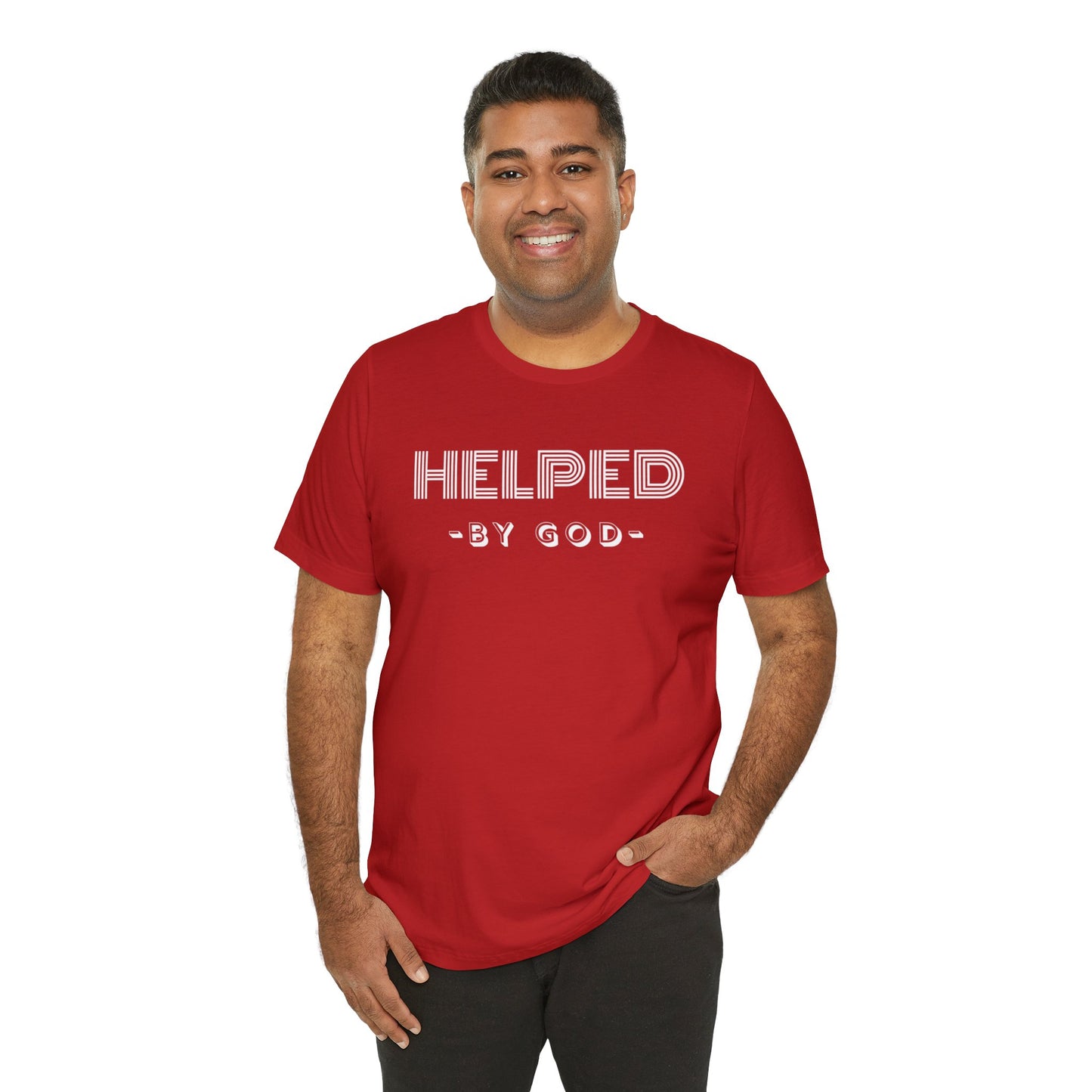 HELPED BY GOD Unisex Jersey Short Sleeve Tee