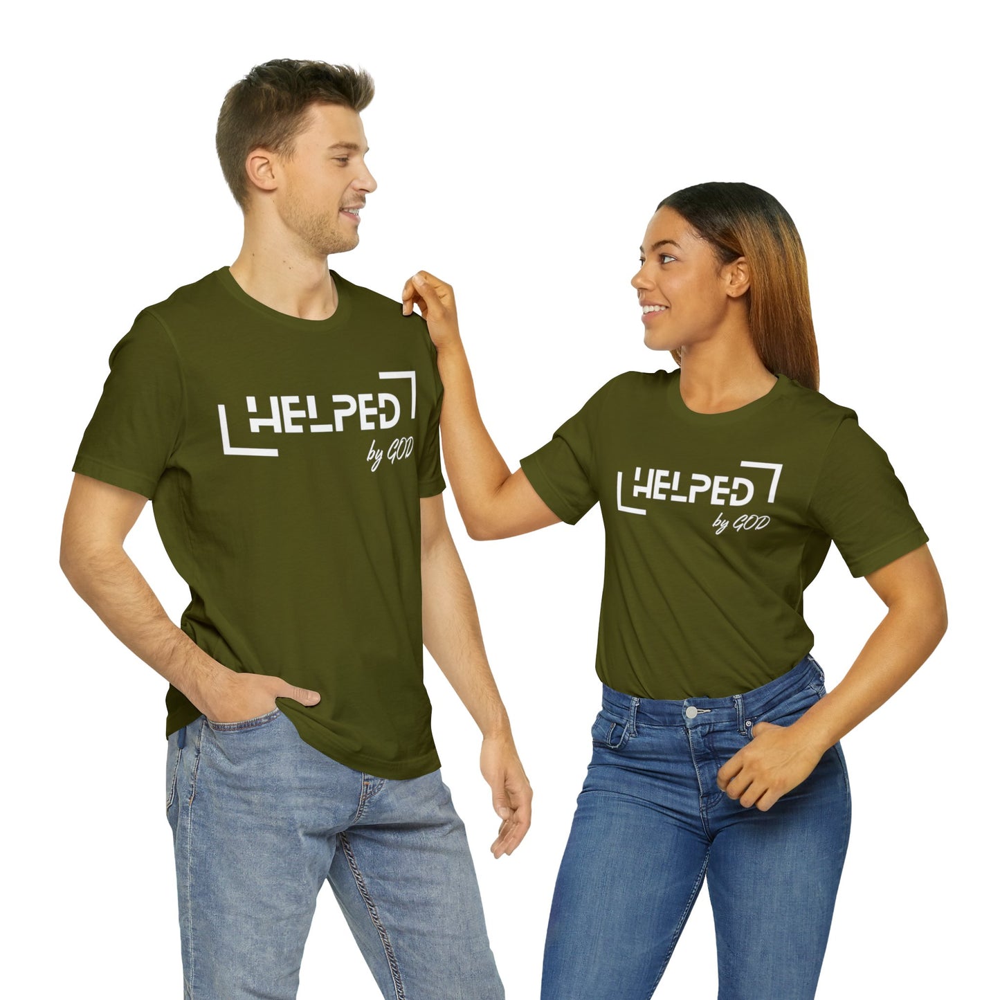 HELPED BY GOD Unisex Jersey Short Sleeve Tee