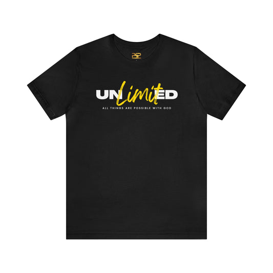 UNLIMITED ALL THINGS ARE POSSIBLE WITH GOD Unisex Jersey Short Sleeve Tee