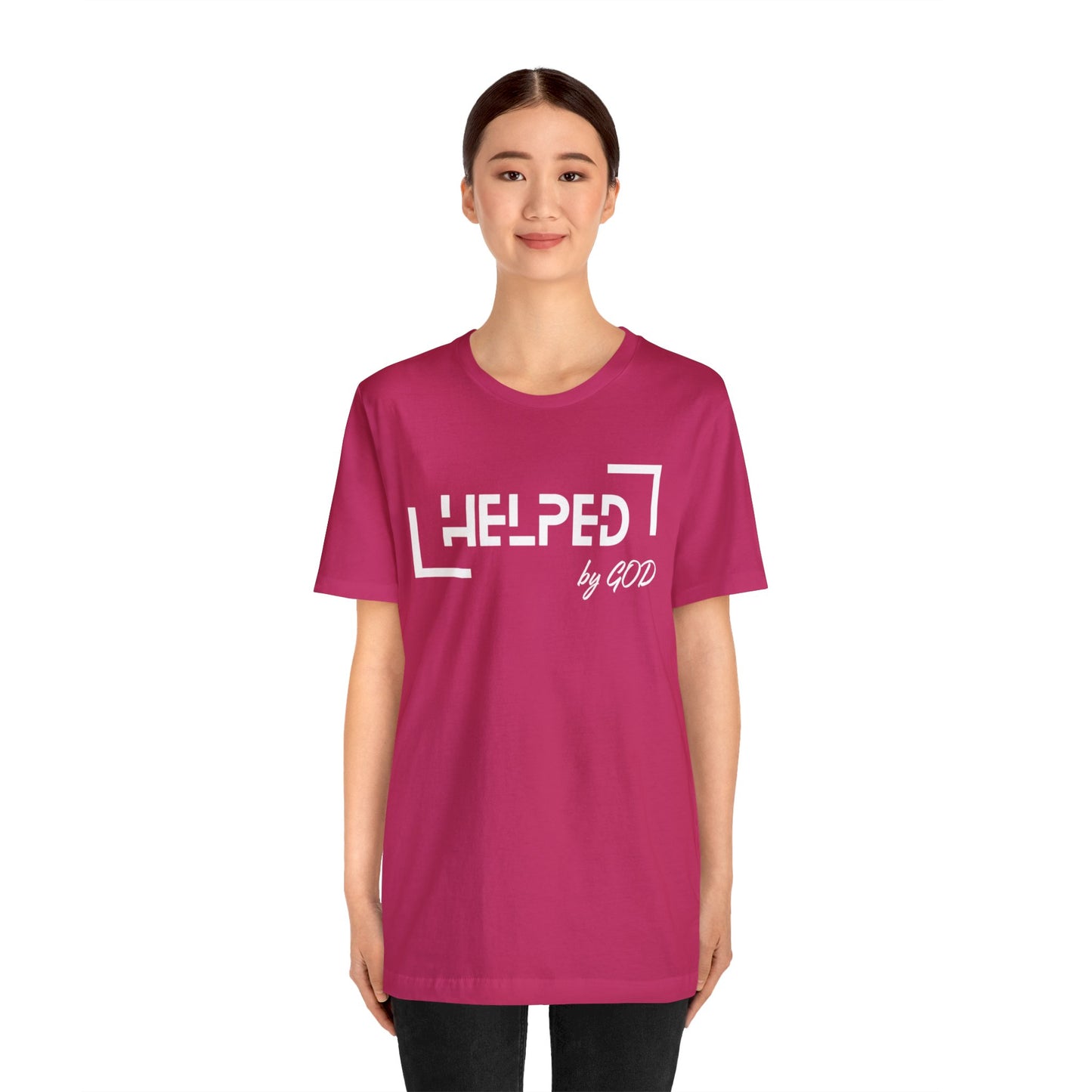 HELPED BY GOD Unisex Jersey Short Sleeve Tee