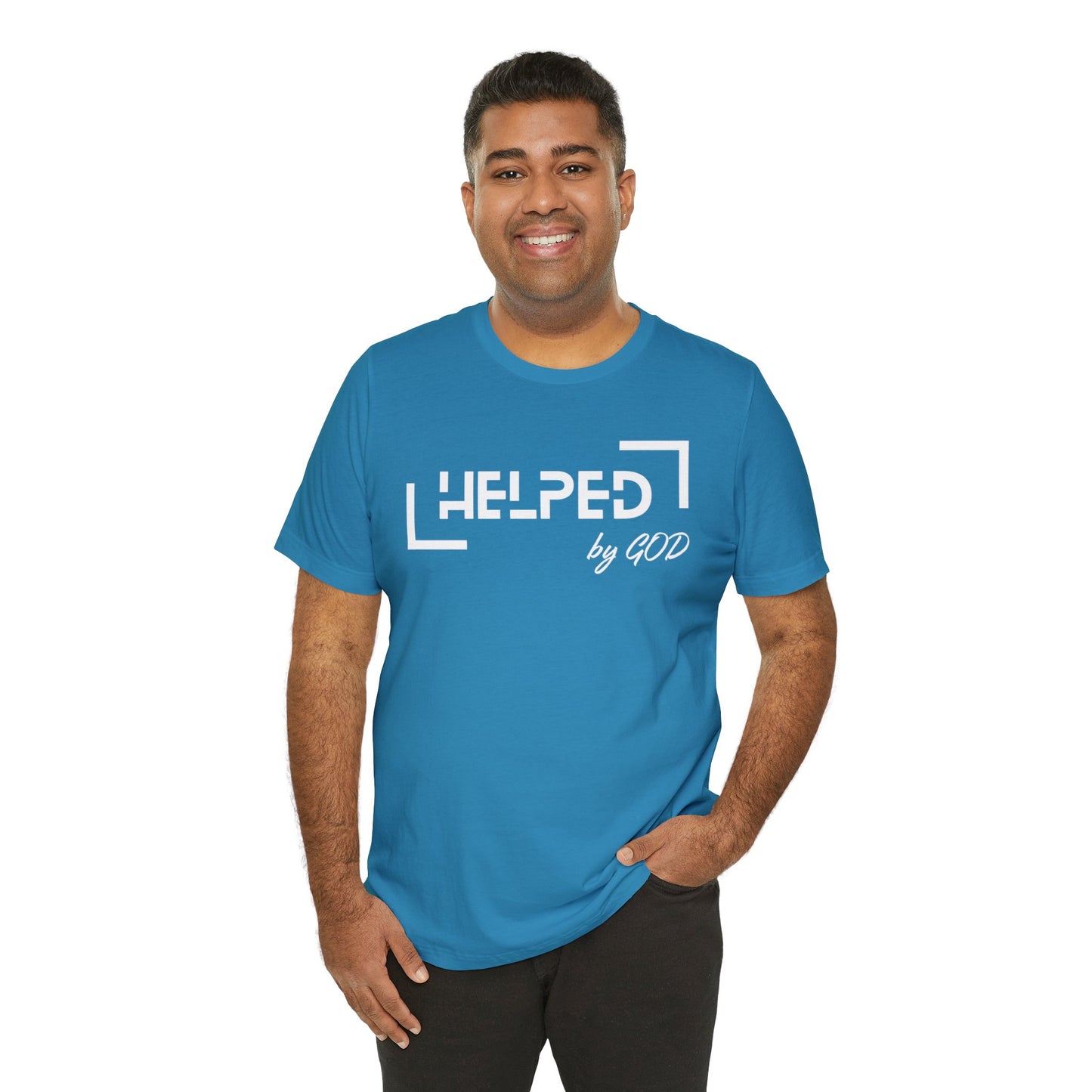 HELPED BY GOD Unisex Jersey Short Sleeve Tee