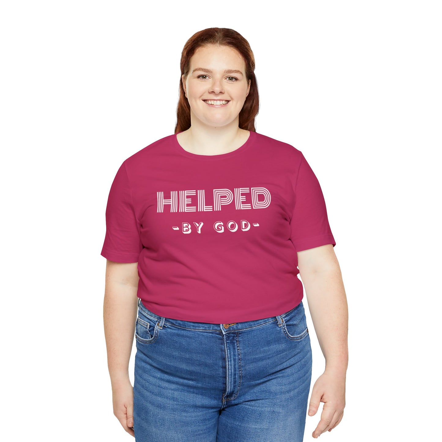 HELPED BY GOD Unisex Jersey Short Sleeve Tee