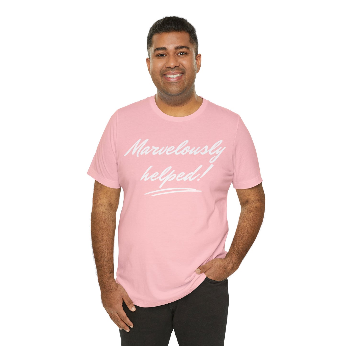 MARVELOUSLY HELPED Unisex Jersey Short Sleeve Tee