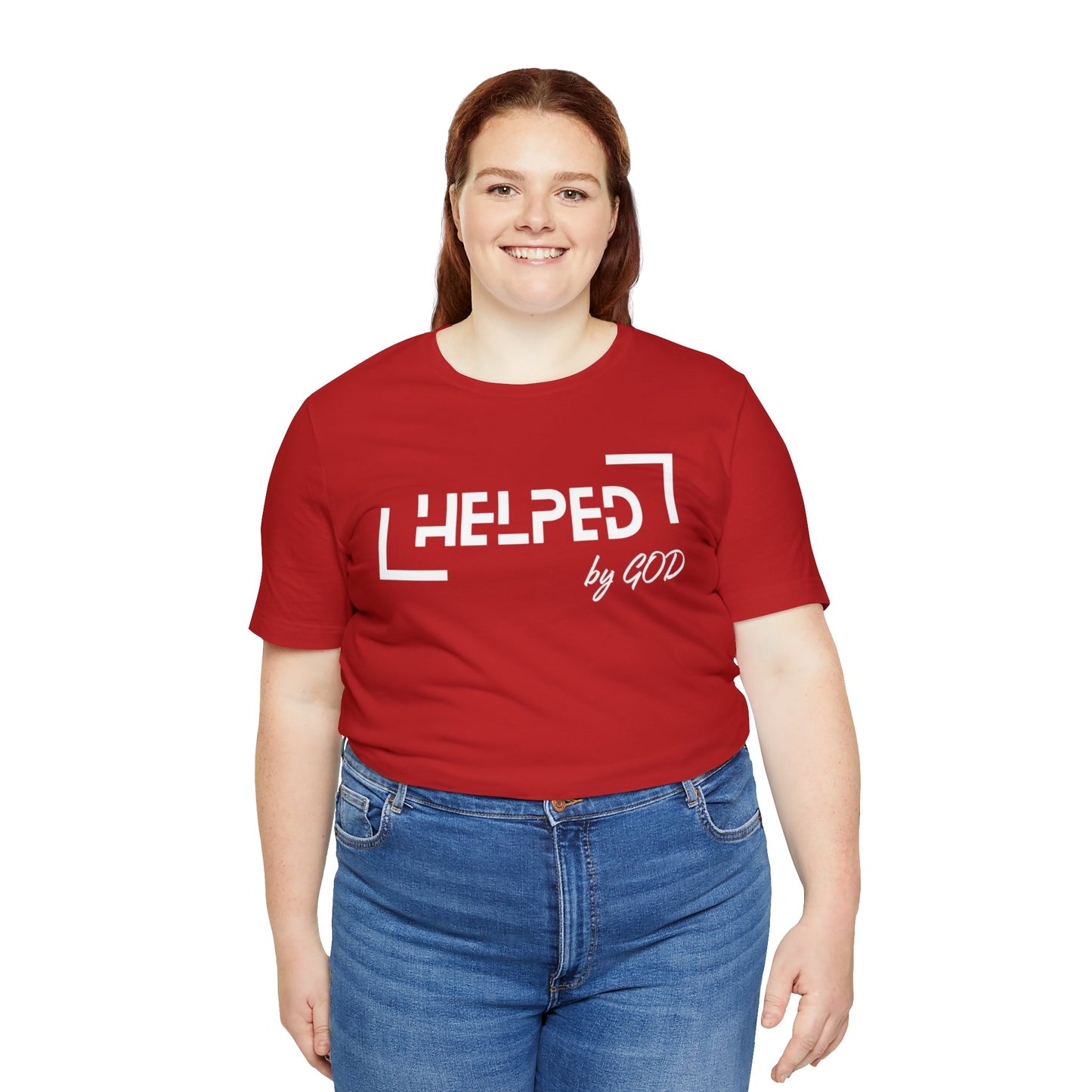 HELPED BY GOD Unisex Jersey Short Sleeve Tee