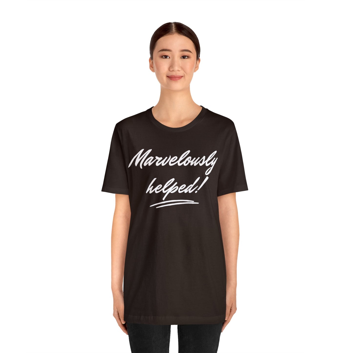 MARVELOUSLY HELPED Unisex Jersey Short Sleeve Tee