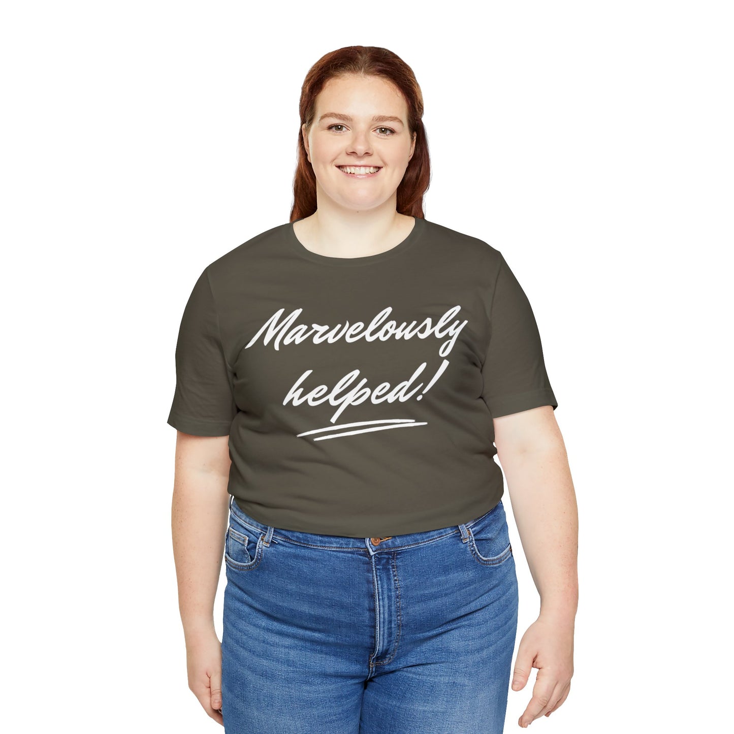 MARVELOUSLY HELPED Unisex Jersey Short Sleeve Tee