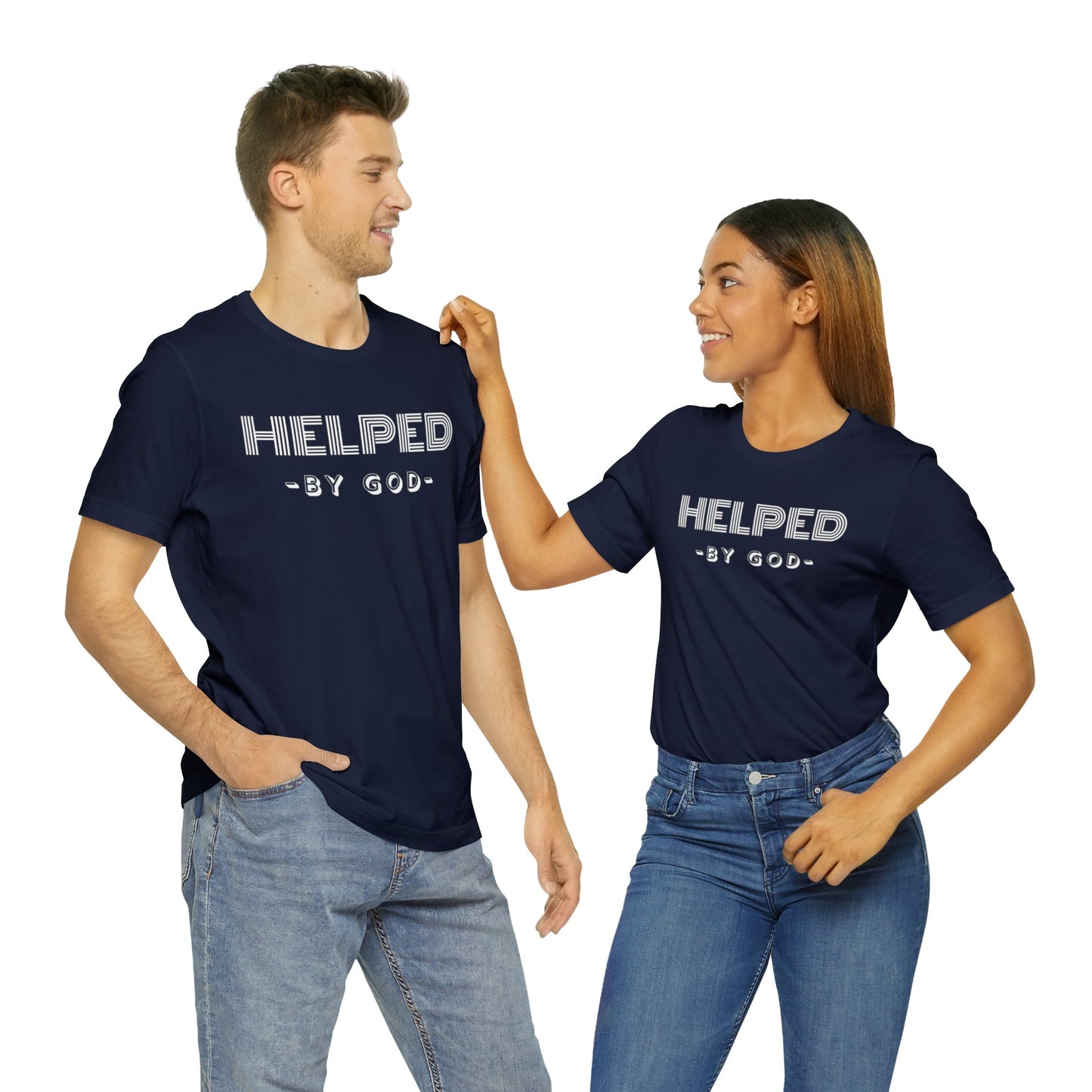 HELPED BY GOD Unisex Jersey Short Sleeve Tee