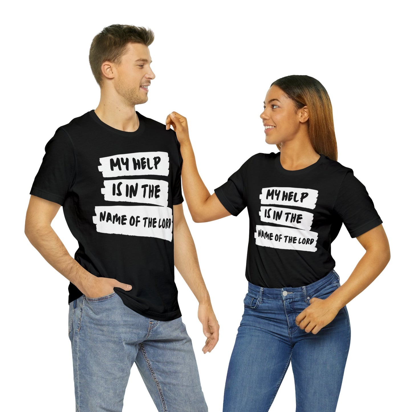 MY HELP IS IN THE NAME OF THE LORD Unisex Jersey Short Sleeve Tee