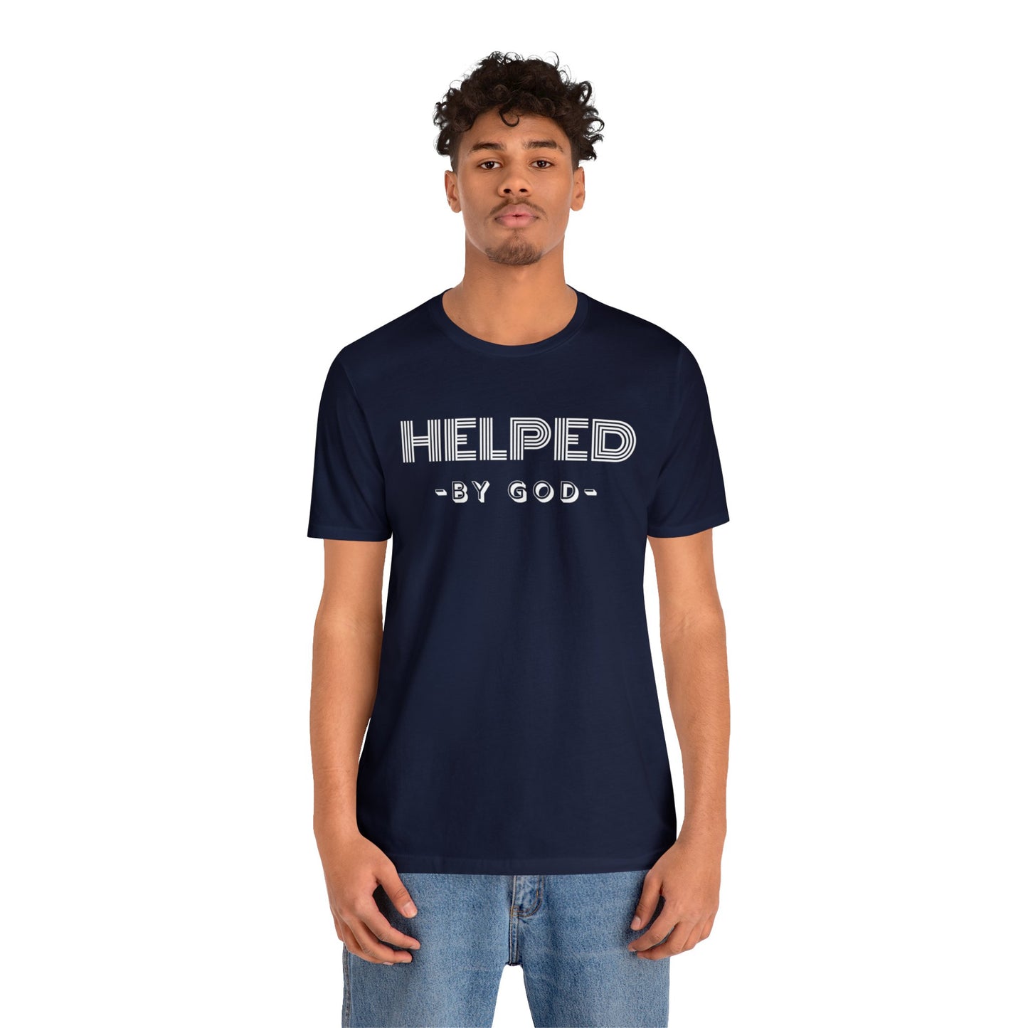 HELPED BY GOD Unisex Jersey Short Sleeve Tee