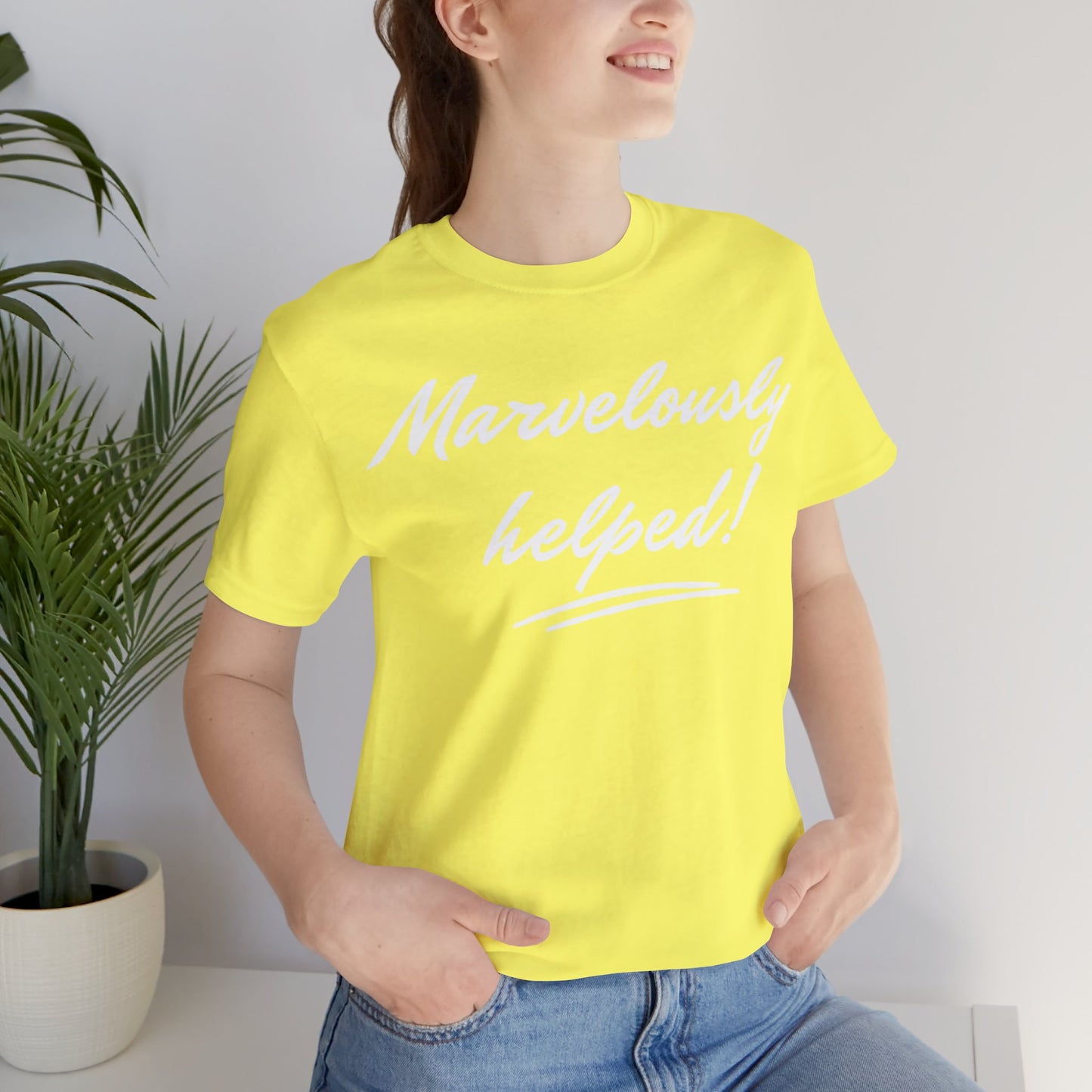 MARVELOUSLY HELPED Unisex Jersey Short Sleeve Tee