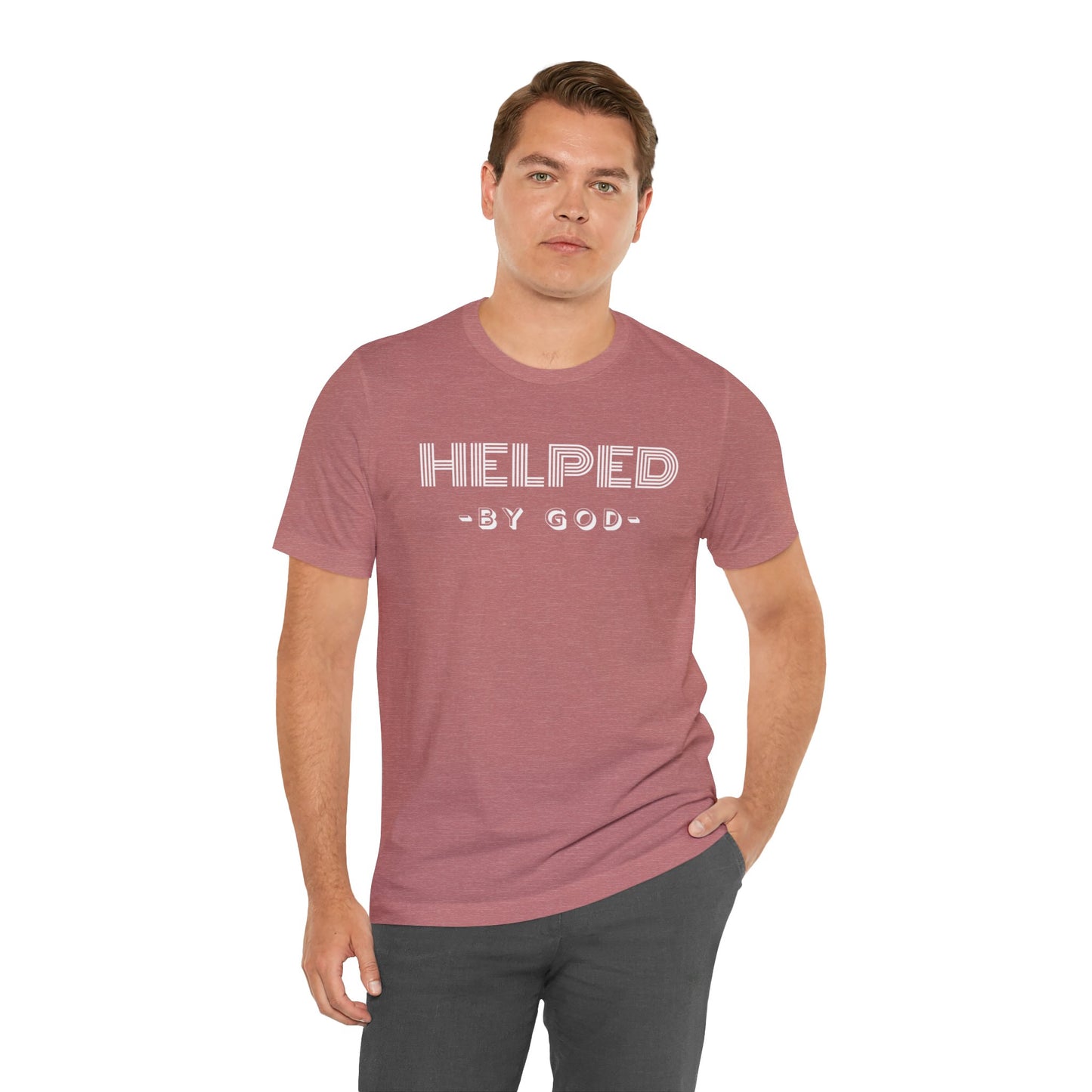 HELPED BY GOD Unisex Jersey Short Sleeve Tee