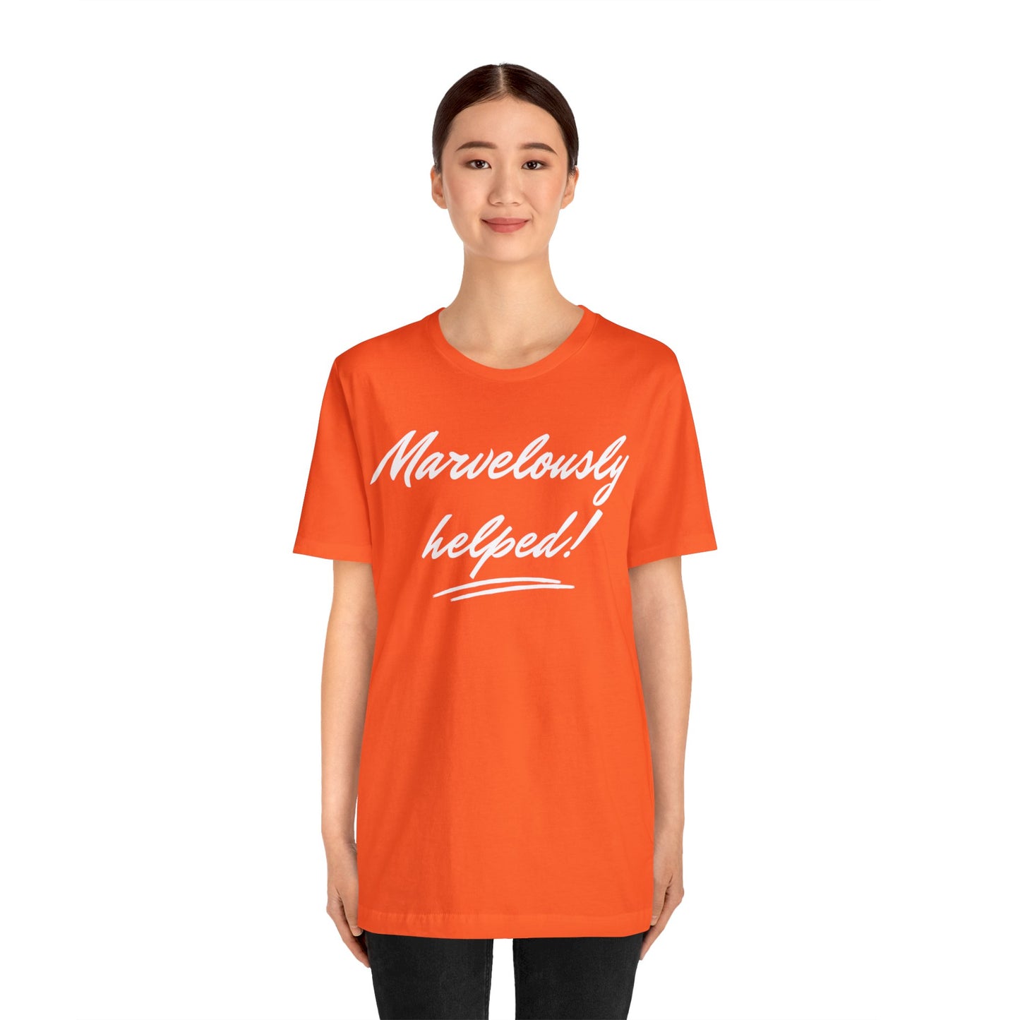 MARVELOUSLY HELPED Unisex Jersey Short Sleeve Tee