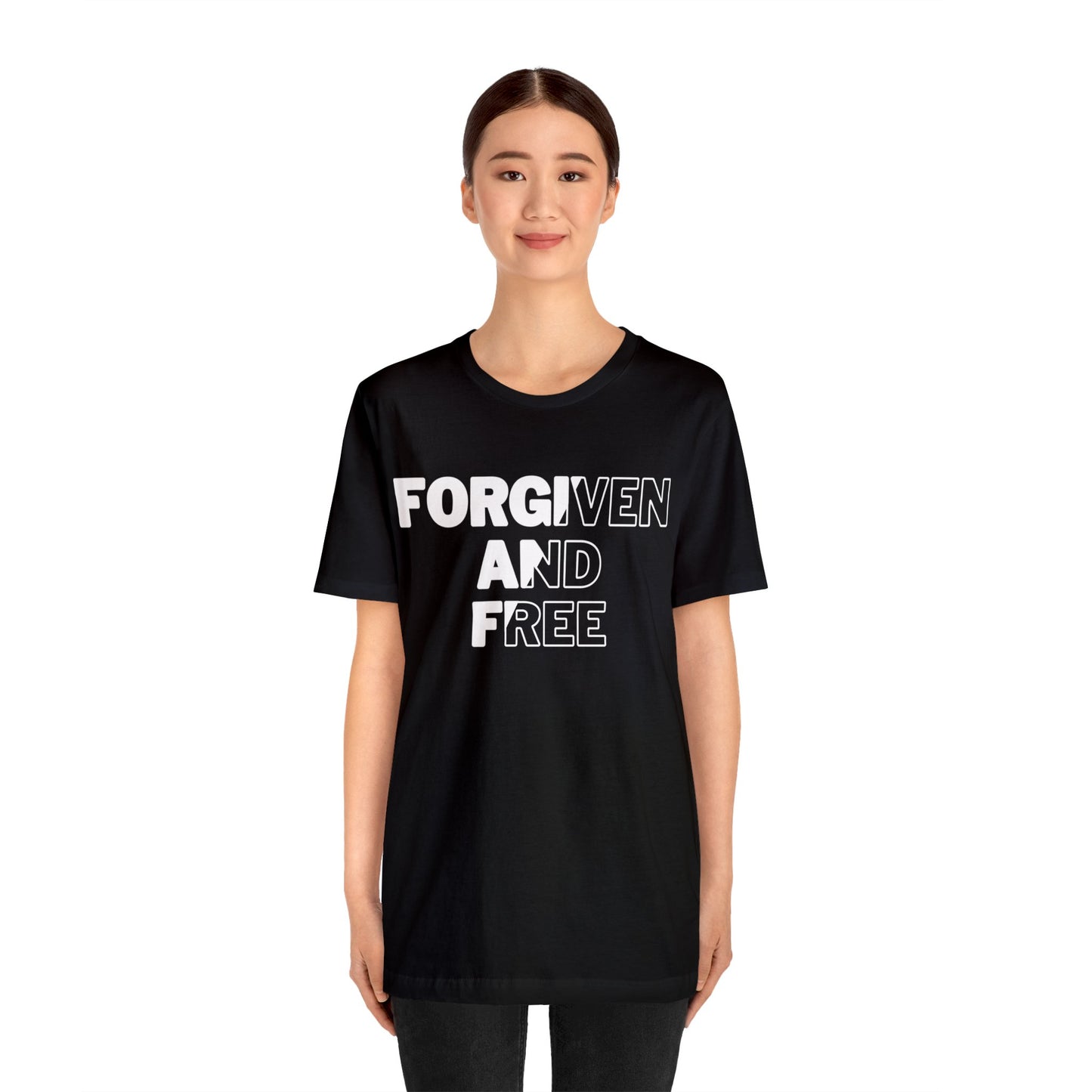 FORGIVEN AND FREE Unisex Jersey Short Sleeve Tee