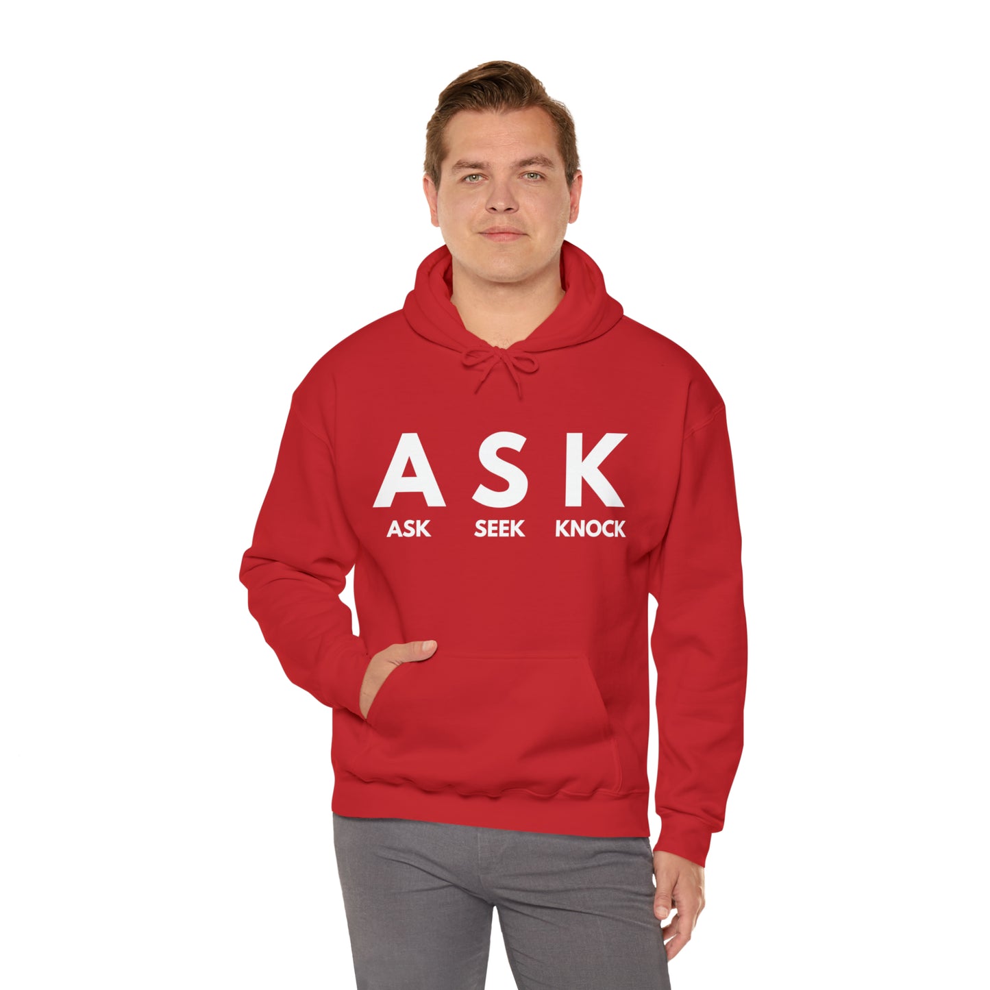 ASK SEEK KNOCK Unisex Heavy Blend™ Hooded Sweatshirt