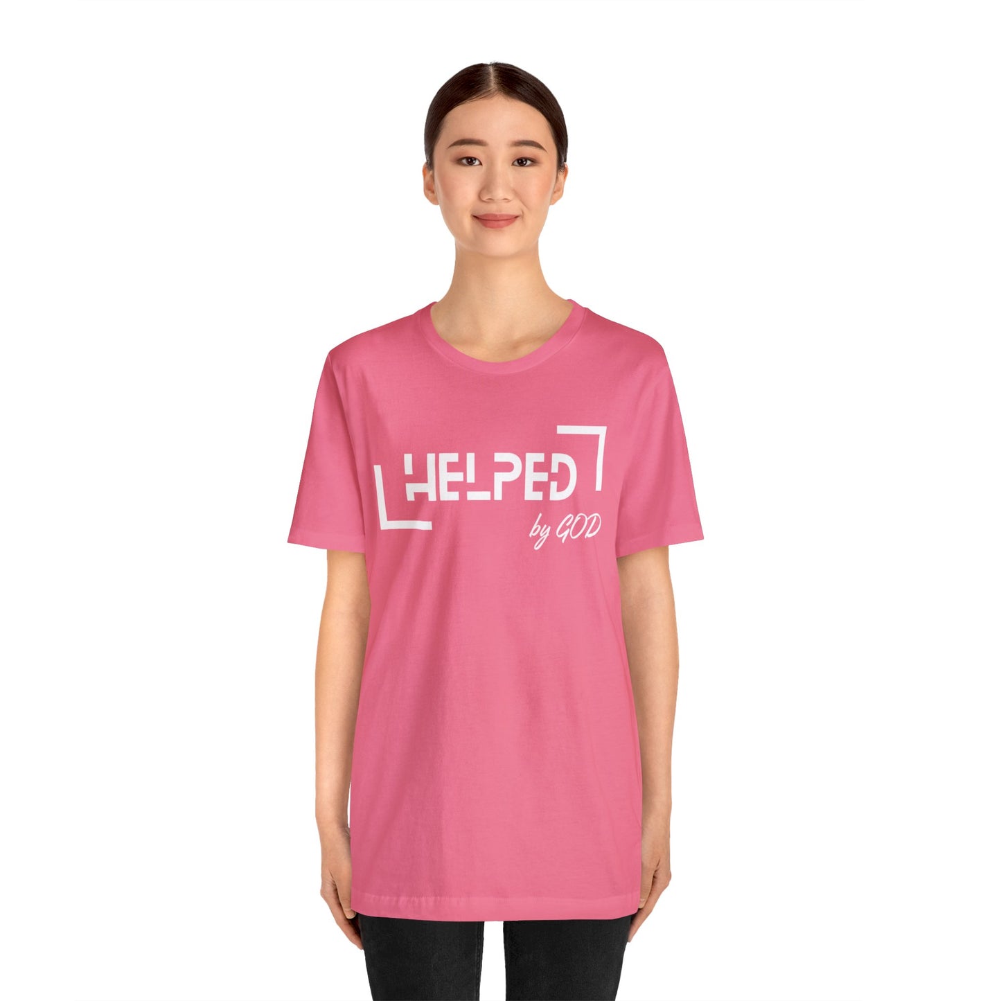 HELPED BY GOD Unisex Jersey Short Sleeve Tee