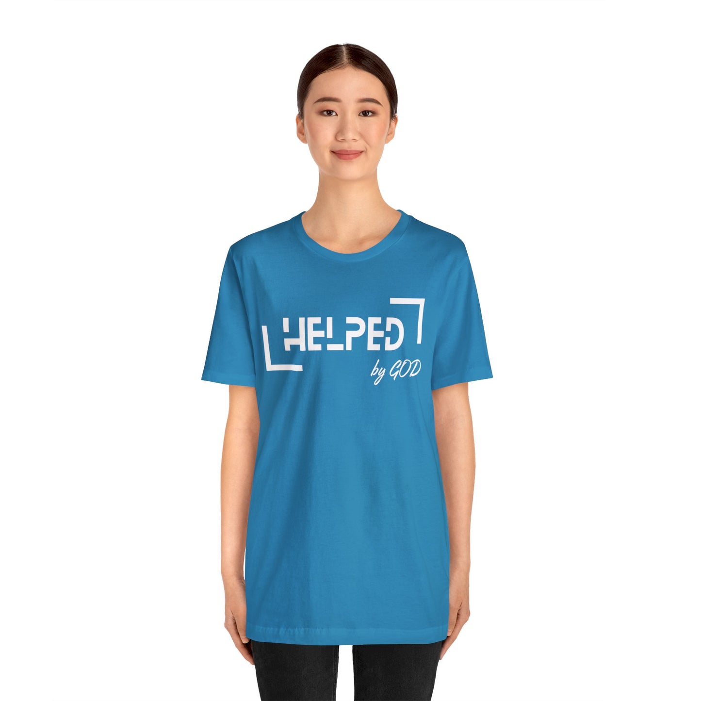 HELPED BY GOD Unisex Jersey Short Sleeve Tee