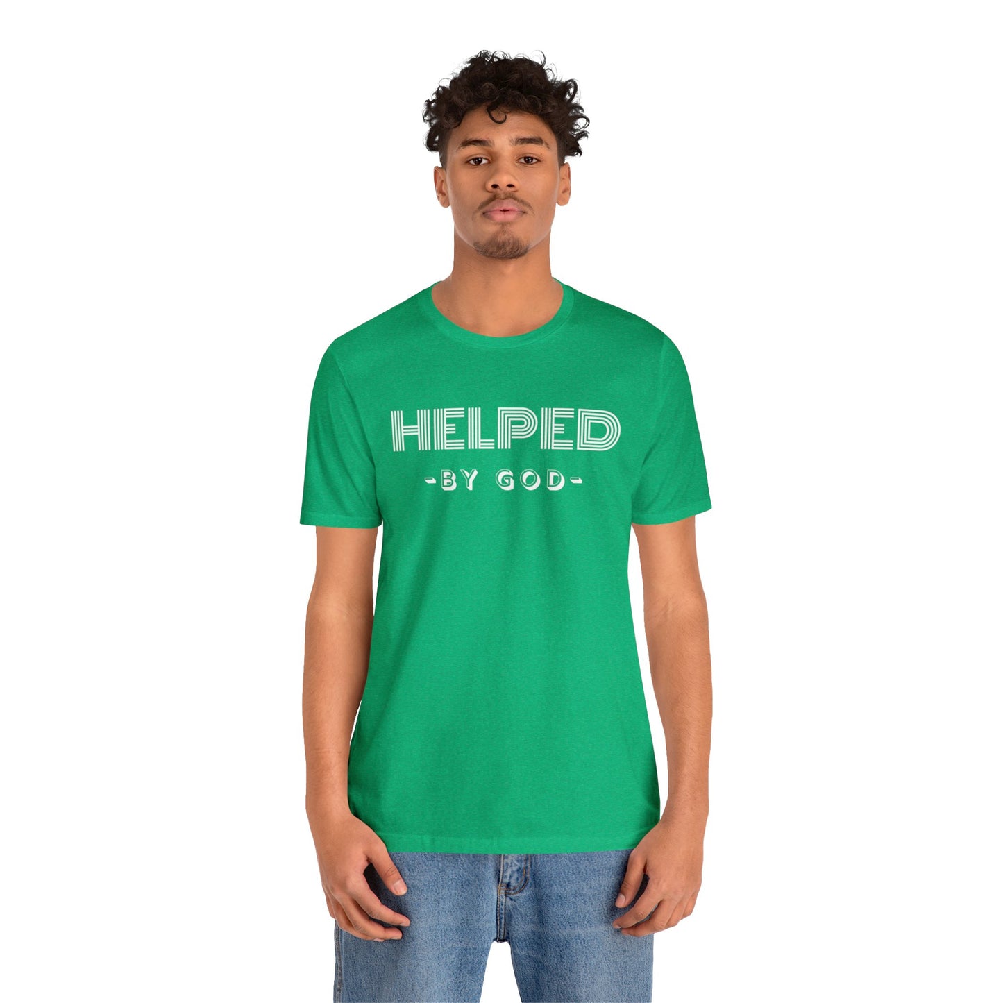 HELPED BY GOD Unisex Jersey Short Sleeve Tee