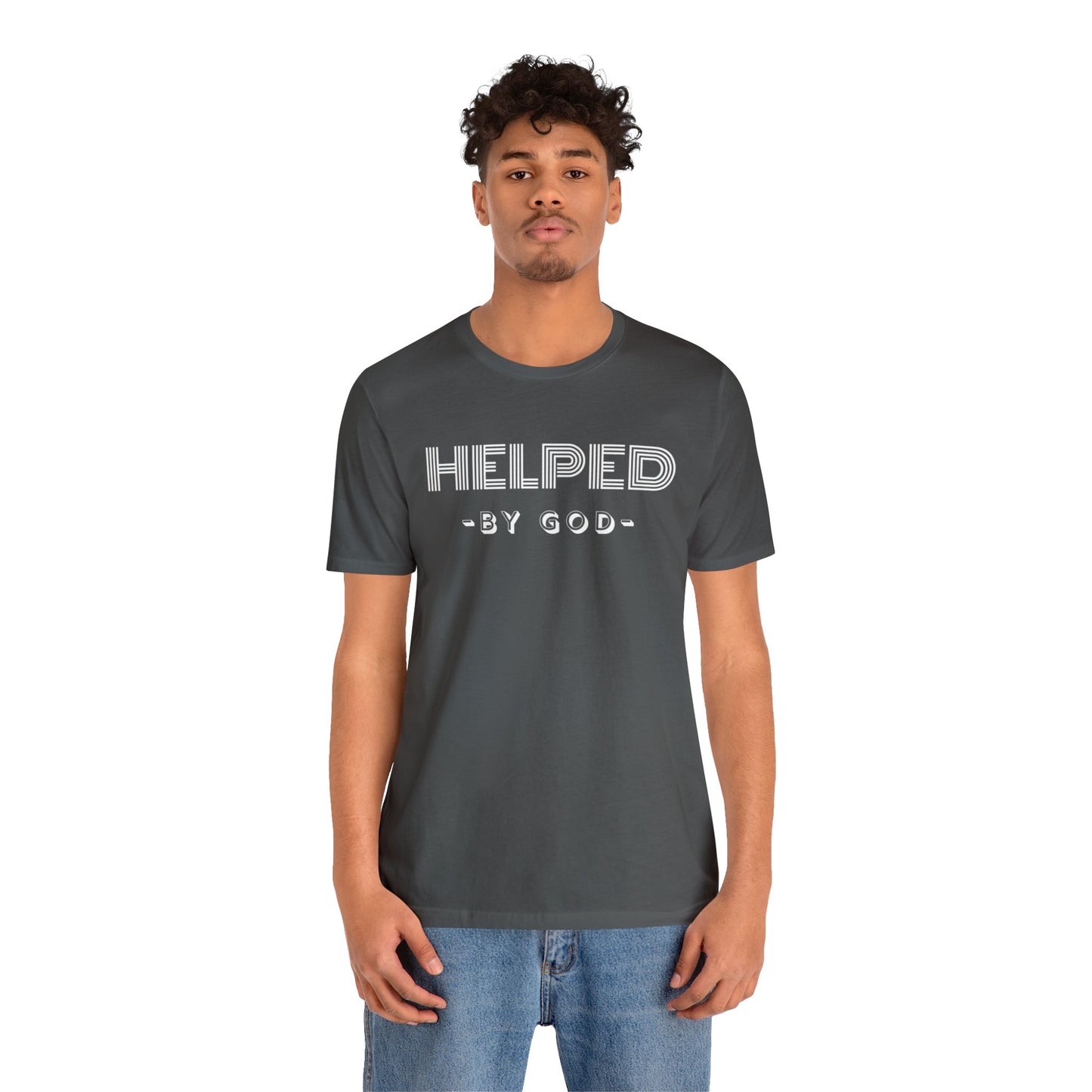 HELPED BY GOD Unisex Jersey Short Sleeve Tee