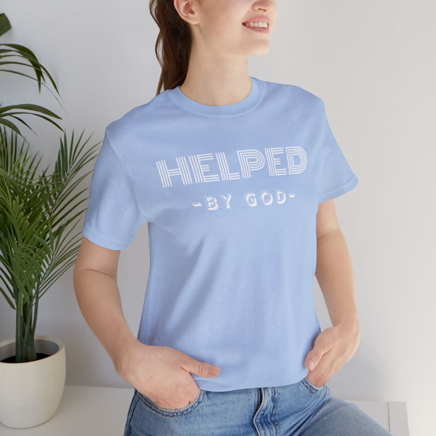 HELPED BY GOD Unisex Jersey Short Sleeve Tee