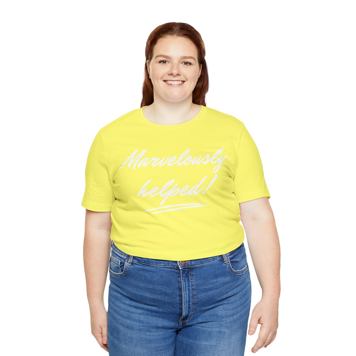 MARVELOUSLY HELPED Unisex Jersey Short Sleeve Tee